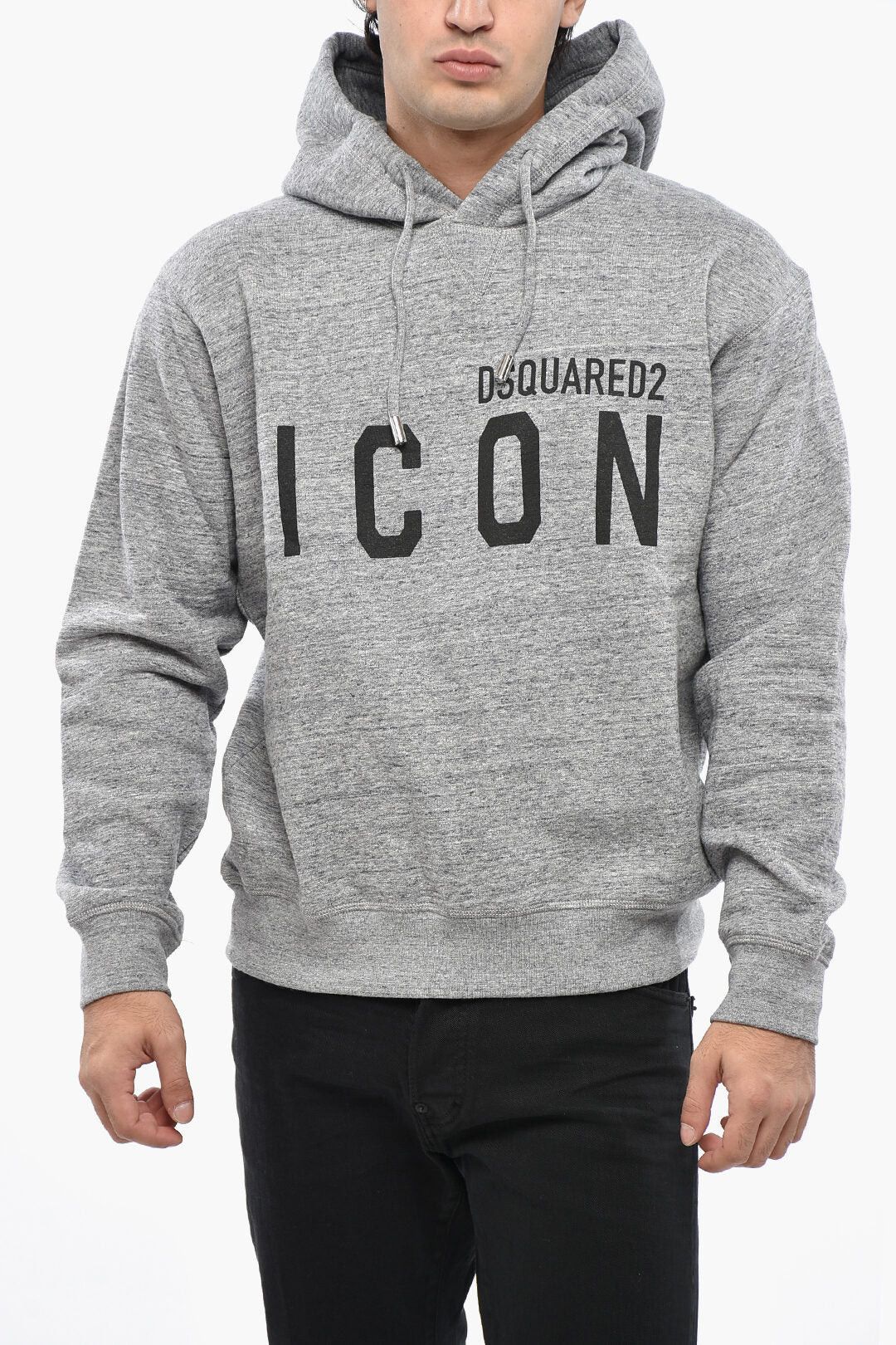 Dsquared2 ICON Cotton Fleece Hoodie with Contrasting Monogram Size US XXL / EU 58 / 5 - 1 Thumbnail