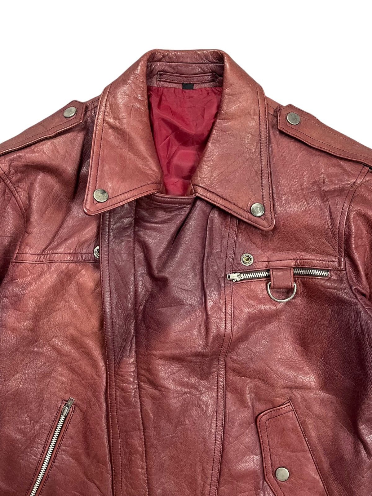 Ekam "SAMPLE" ERD Style Red Wine Leather Jacket Size US M / EU 48-50 / 2 - 6 Thumbnail
