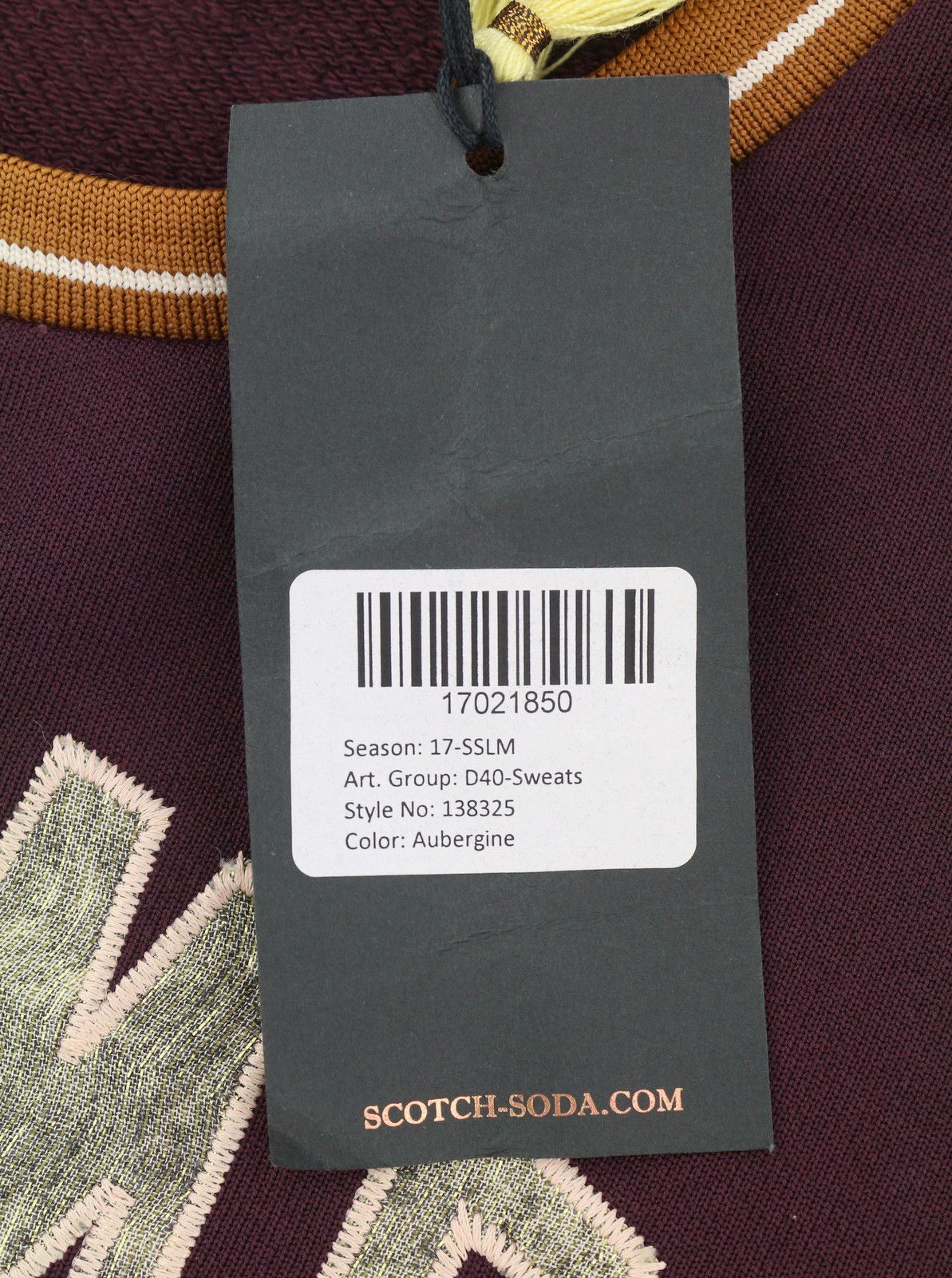 Scotch & Soda M Dark Purple Crew Neck Sweatshirt 89107 Size M / US 6-8 / IT 42-44 - 7 Thumbnail