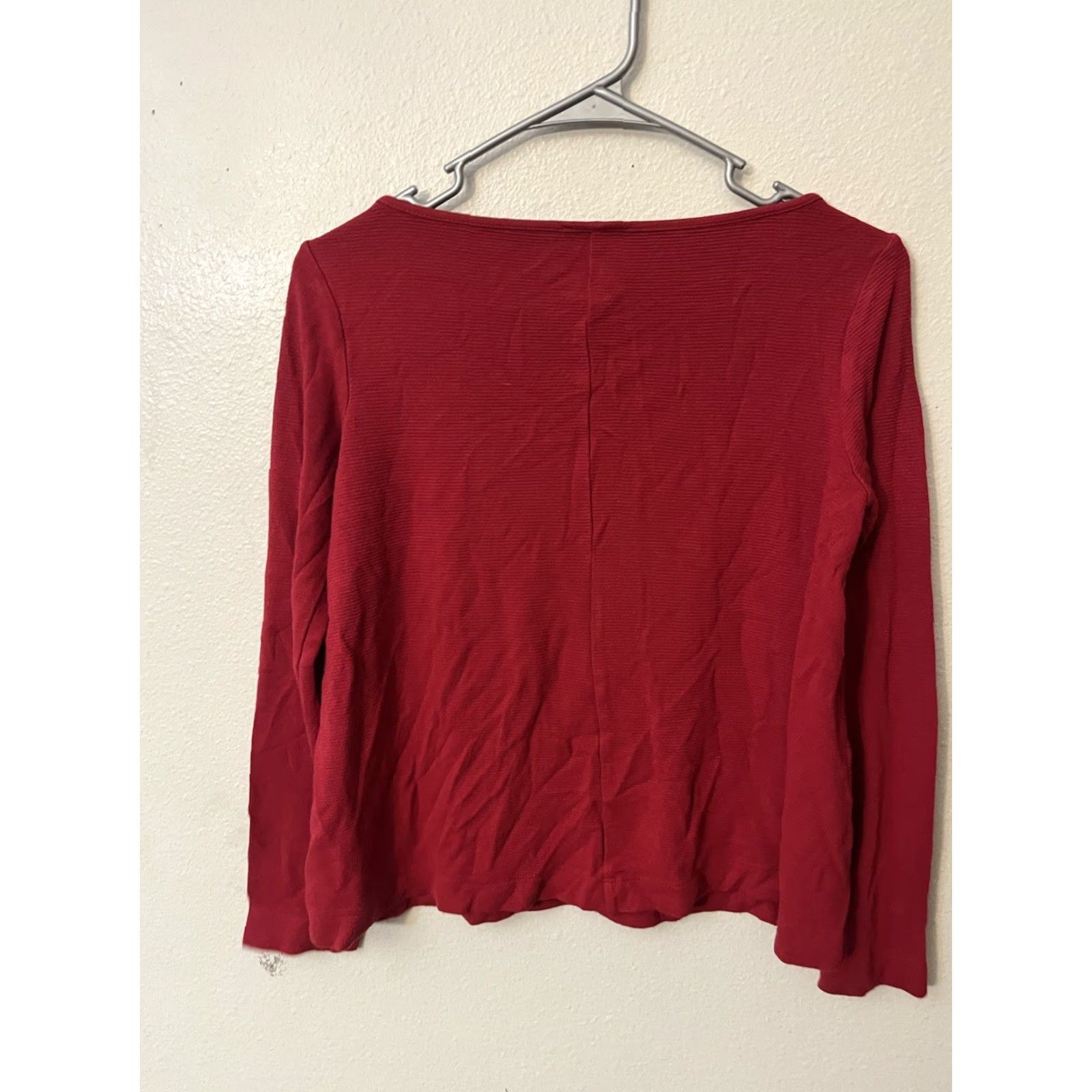 J. Jill J. Jill Top Womens Extra Small Pet Wearever Collection Red Long Sleeve Boat Neck Blouse Size XS / US 0-2 / IT 36-38 - 2 Thumbnail