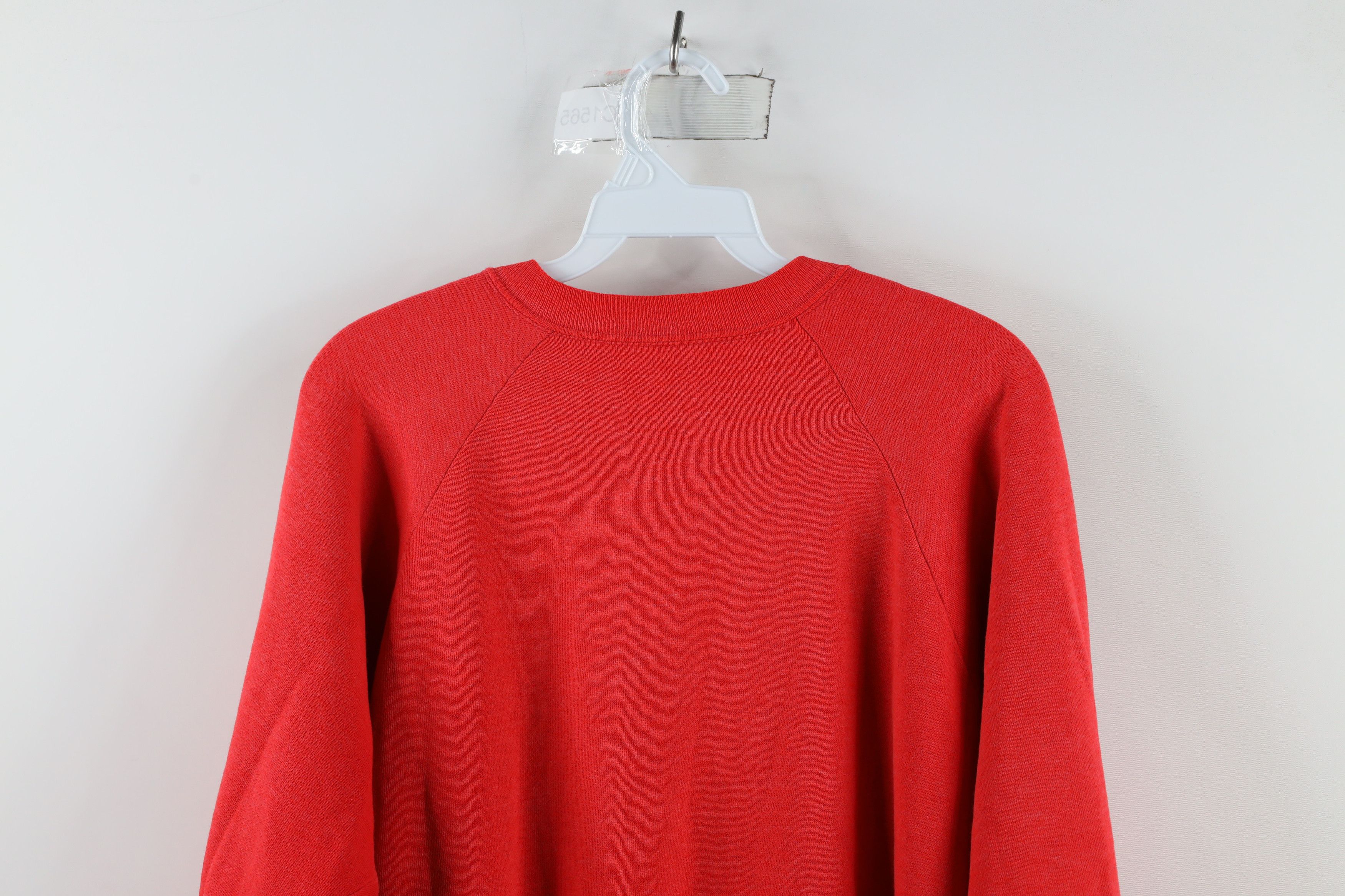 Vintage Vintage 70s Streetwear Raglan Crewneck Sweatshirt Red USA Size XL / US 12-14 / IT 48-50 - 9 Thumbnail