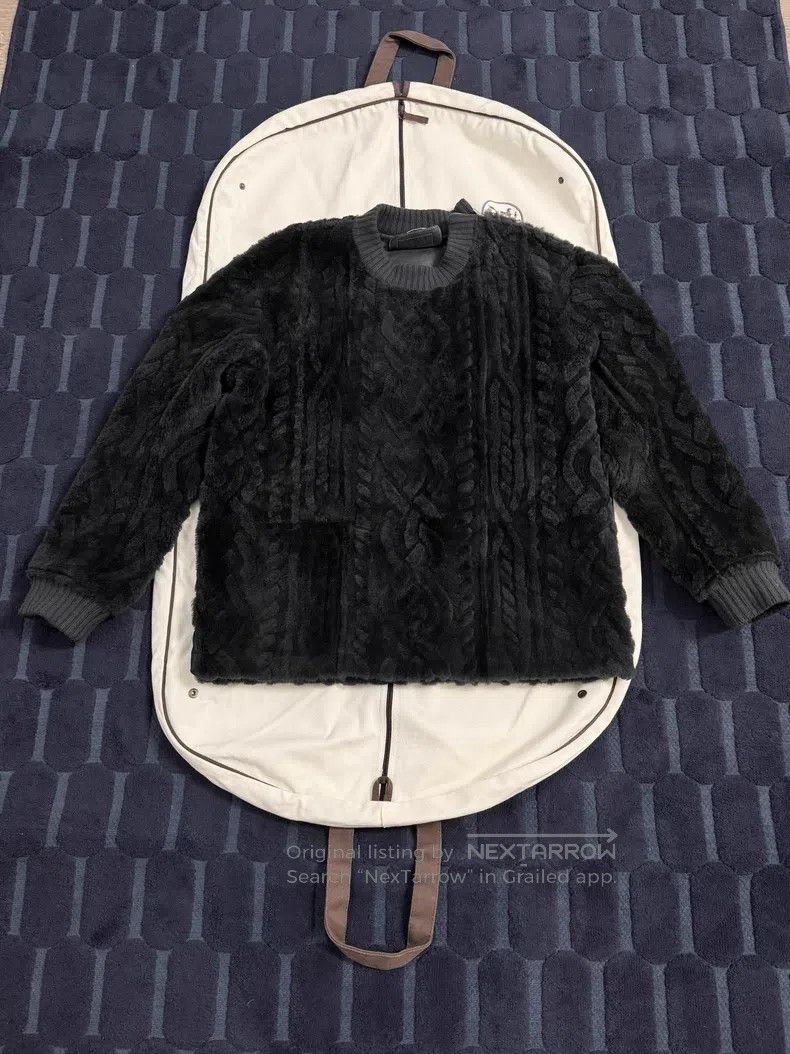 Hermes Hermes Men's Fur and Leather Integrated Jacket, 66% Wool, Size M / US 6-8 / IT 42-44 - 1 Thumbnail
