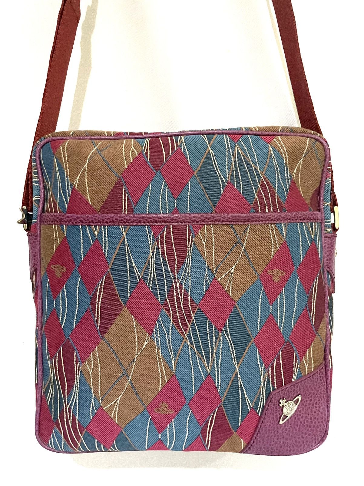 Vivienne Westwood Tartan Argyle Crossbody Bag in Blue, Men's