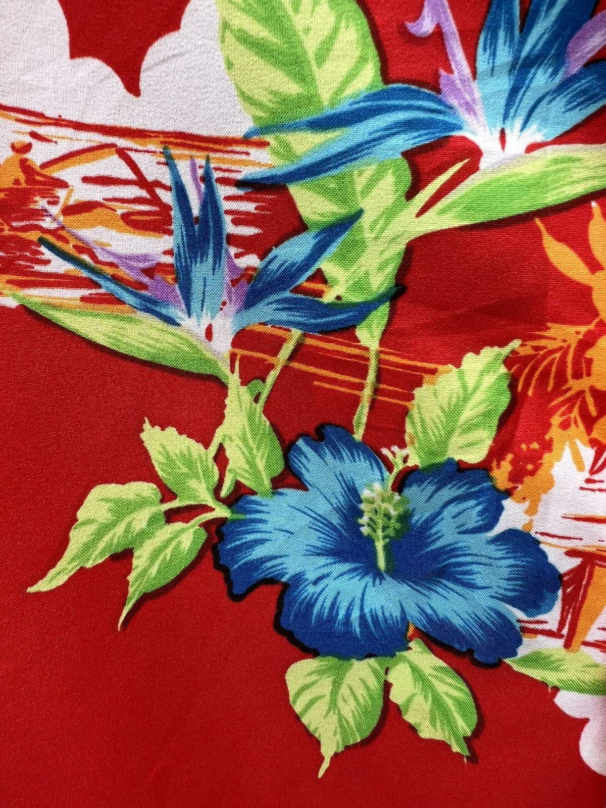 Vintage Vintage 70s Made in Hawaii Hibiscus Red Hawaiian Shirt Size US S / EU 44-46 / 1 - 13 Thumbnail