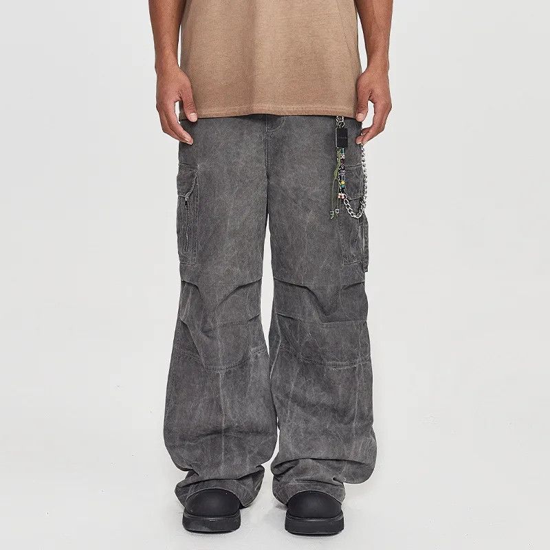 Japanese Brand × Jean × Vintage Wash Distressed Cargo Pants Loose Size US 30 / EU 46 - 1 Thumbnail