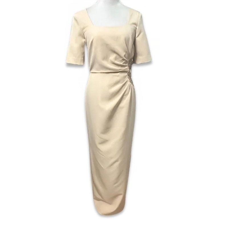 Other JS Collections Sheath Maxi Dress Beaded Beige Women's 4 Size S / US 4 / IT 40 - 2 Thumbnail