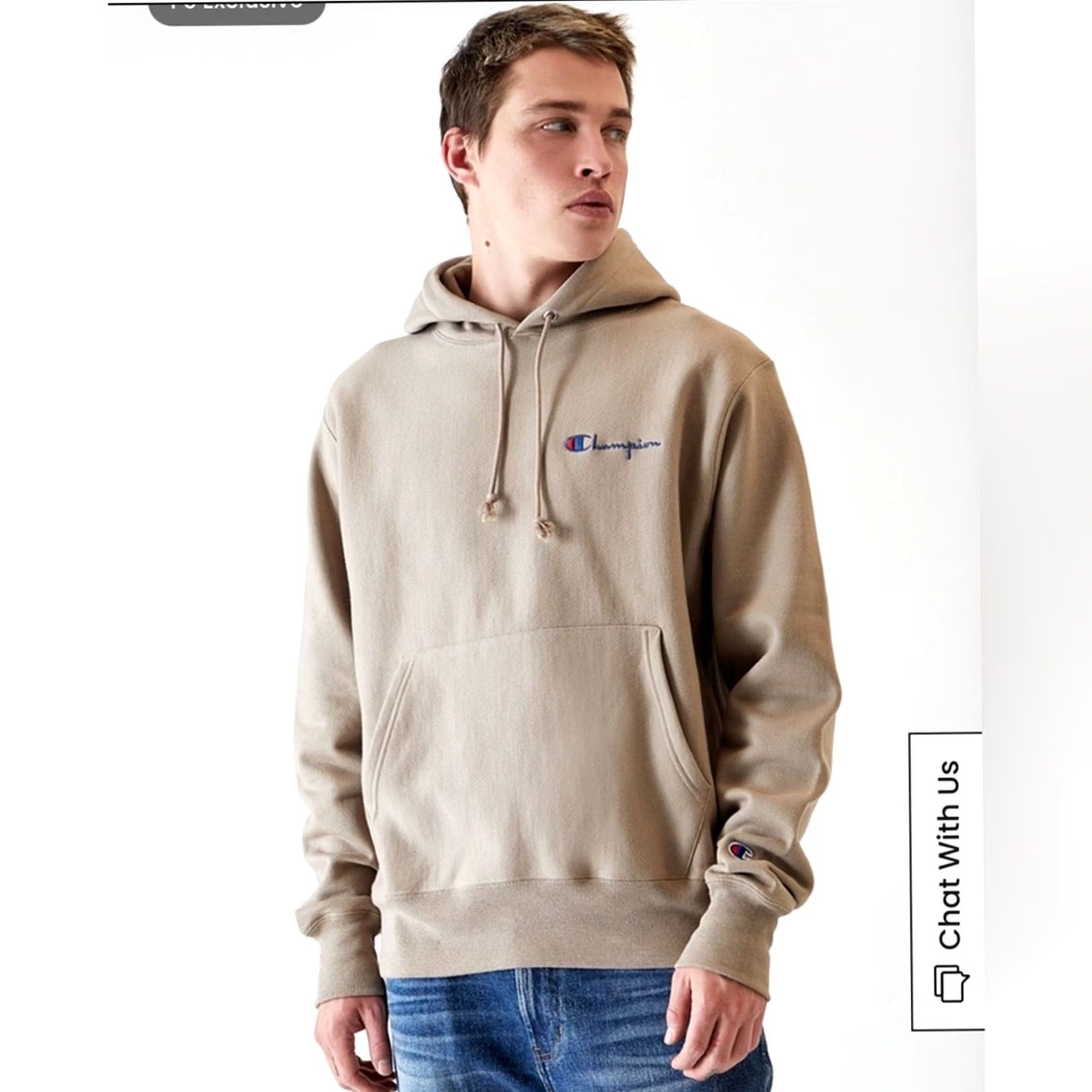 Champion Champion Reverse Weave Hoodie Size XL Beige Stacked Heritage Embroidered Pullover Mens Size US XL / EU 56 / 4 - 3 Thumbnail