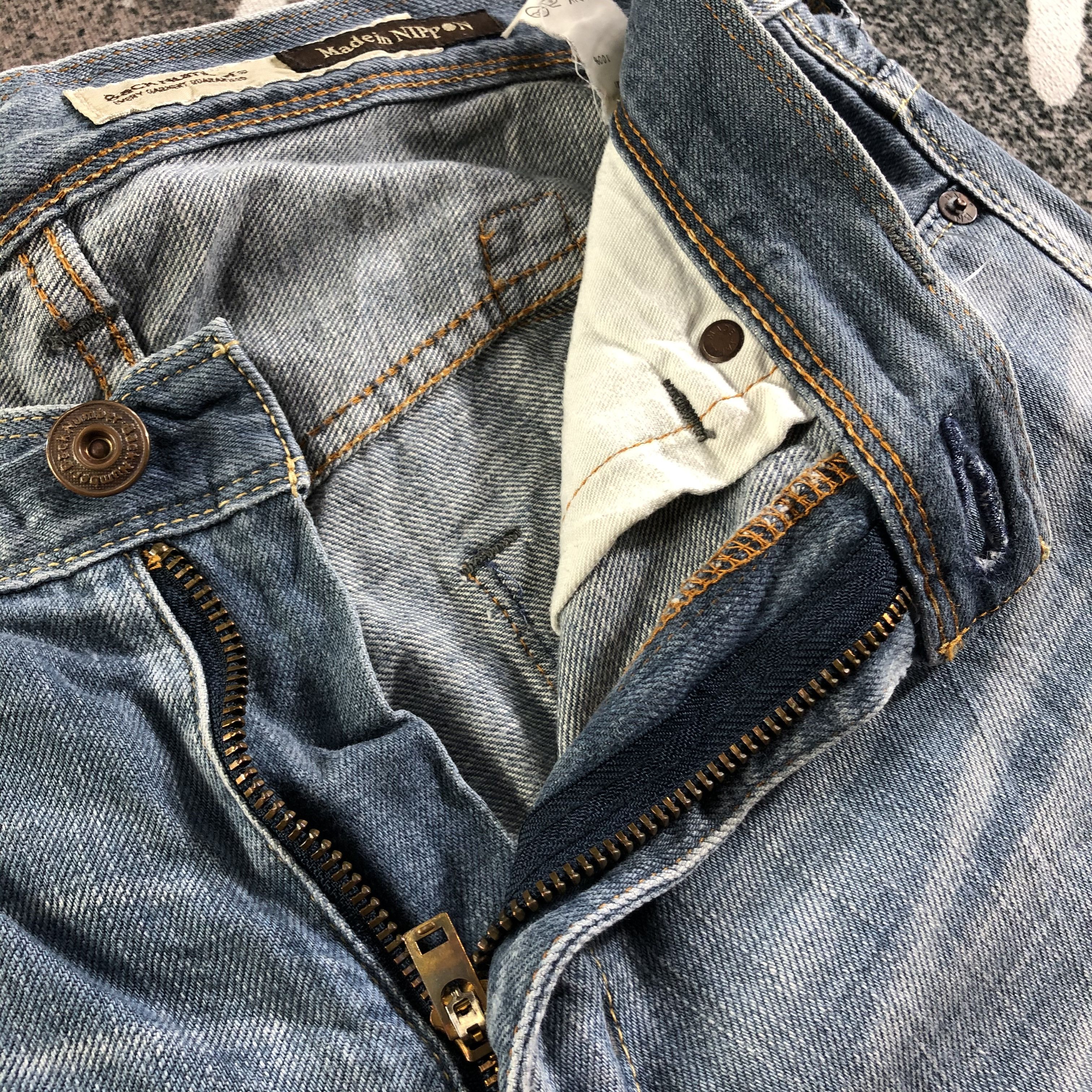 Japanese Brand Japanese Back Number Jeans Faded Blue Denim KJ3155 Size US 31 - 8 Thumbnail