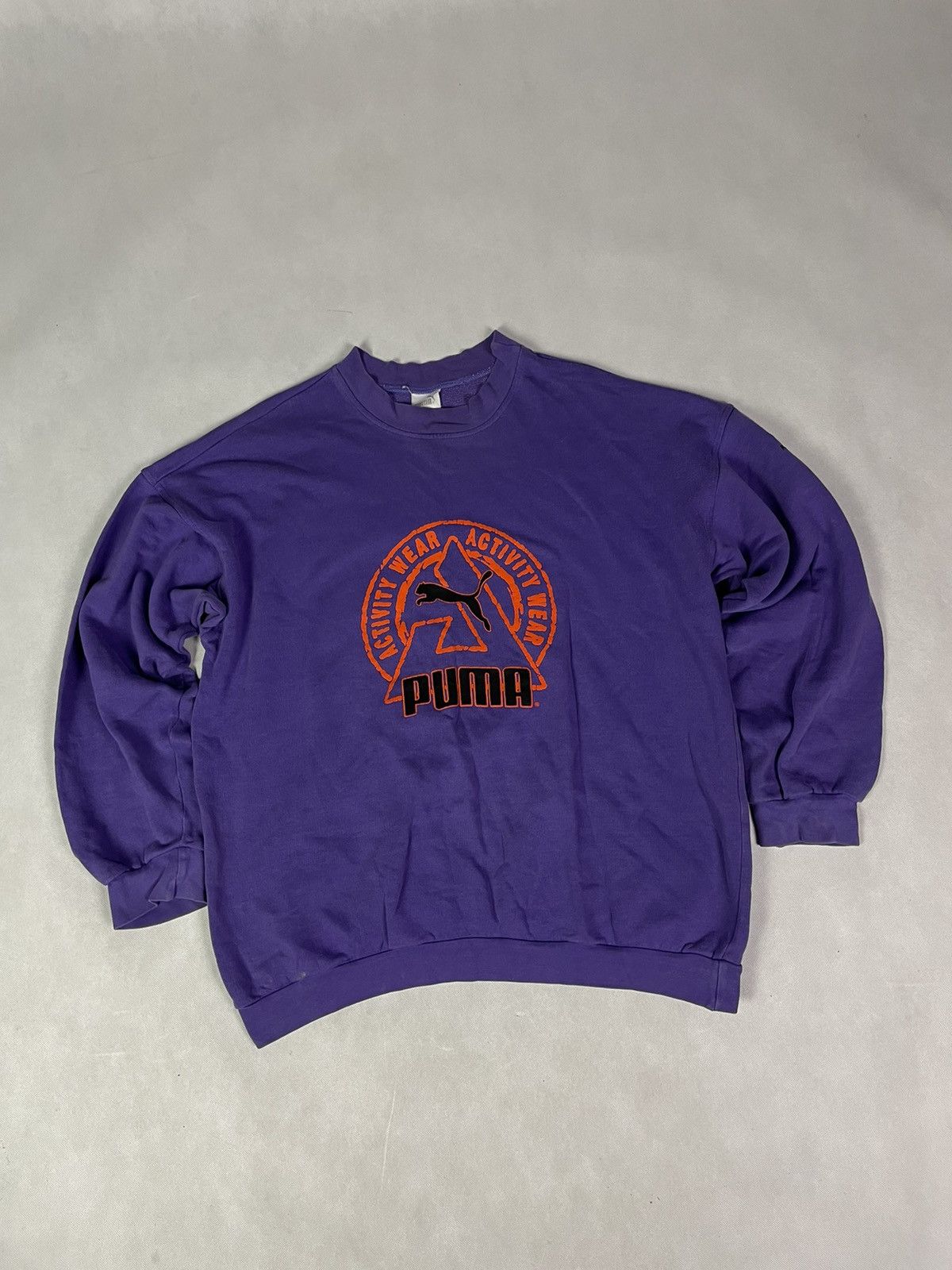 image of 90's Puma Activity Wear Crewneck Sweatshirt in Purple, Men's (Size Large)
