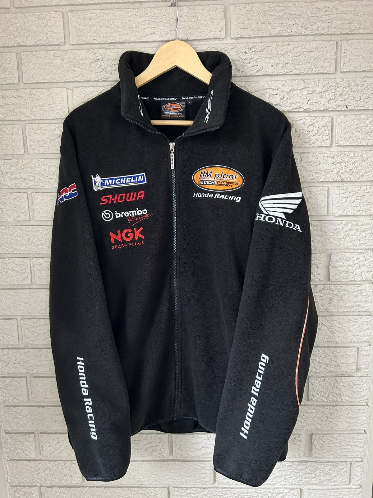 Honda Vintage Honda Racing Zip Up Fleece Sweater Size US L / EU 52-54 / 3 - 2 Thumbnail