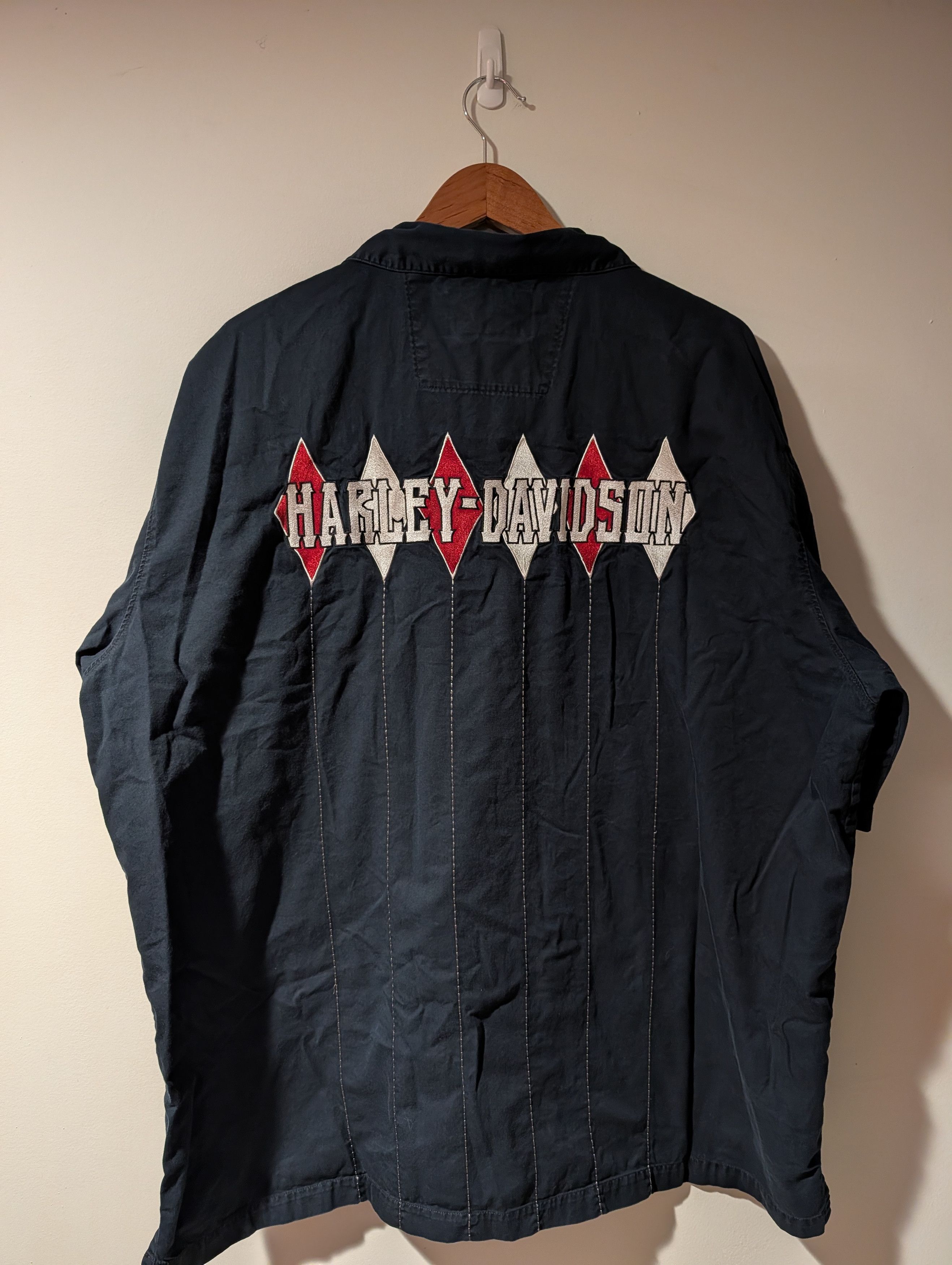 Harley Davidson Harley-Davidson Embroidered Diamond Bowling Button Up Shirt Size US XXL / EU 58 / 5 - 1 Thumbnail