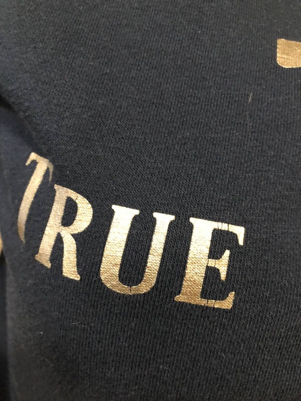 True Religion True Religion Womens Blue Sleeve Cropped Sweater Size L Size L / US 10 / IT 46 - 12 Thumbnail