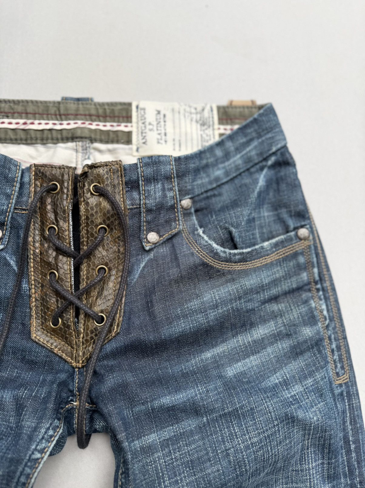 Japanese Brand Auntgage lace up flare jeans Size US 26 / EU 42 - 4 Thumbnail