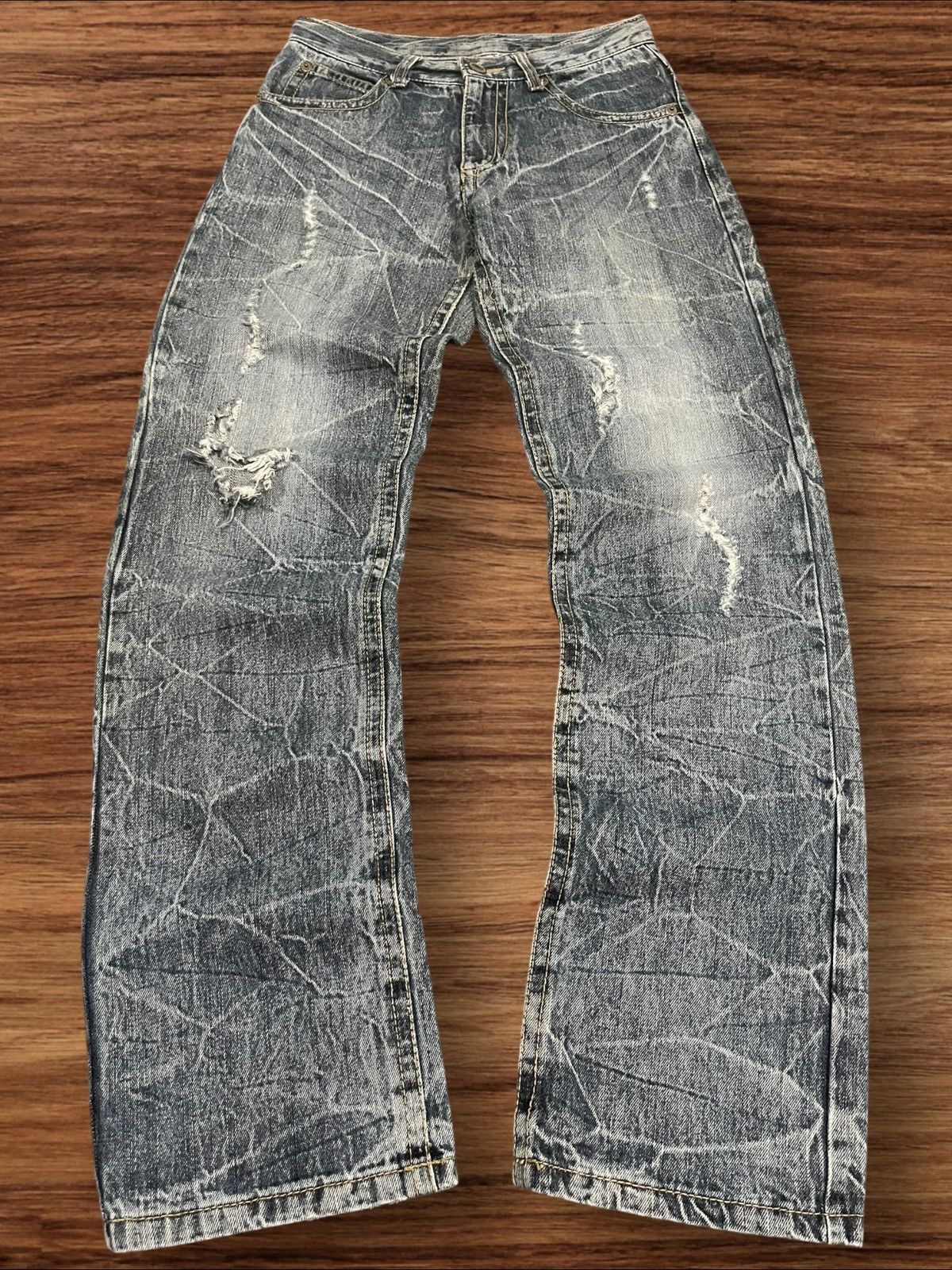 Japanese Brand × Le Grande Bleu (L.G.B.) Vintage Japanese Brand Back & Forth Embroidered Whisker Jean Size US 28 / EU 44 - 1 Thumbnail