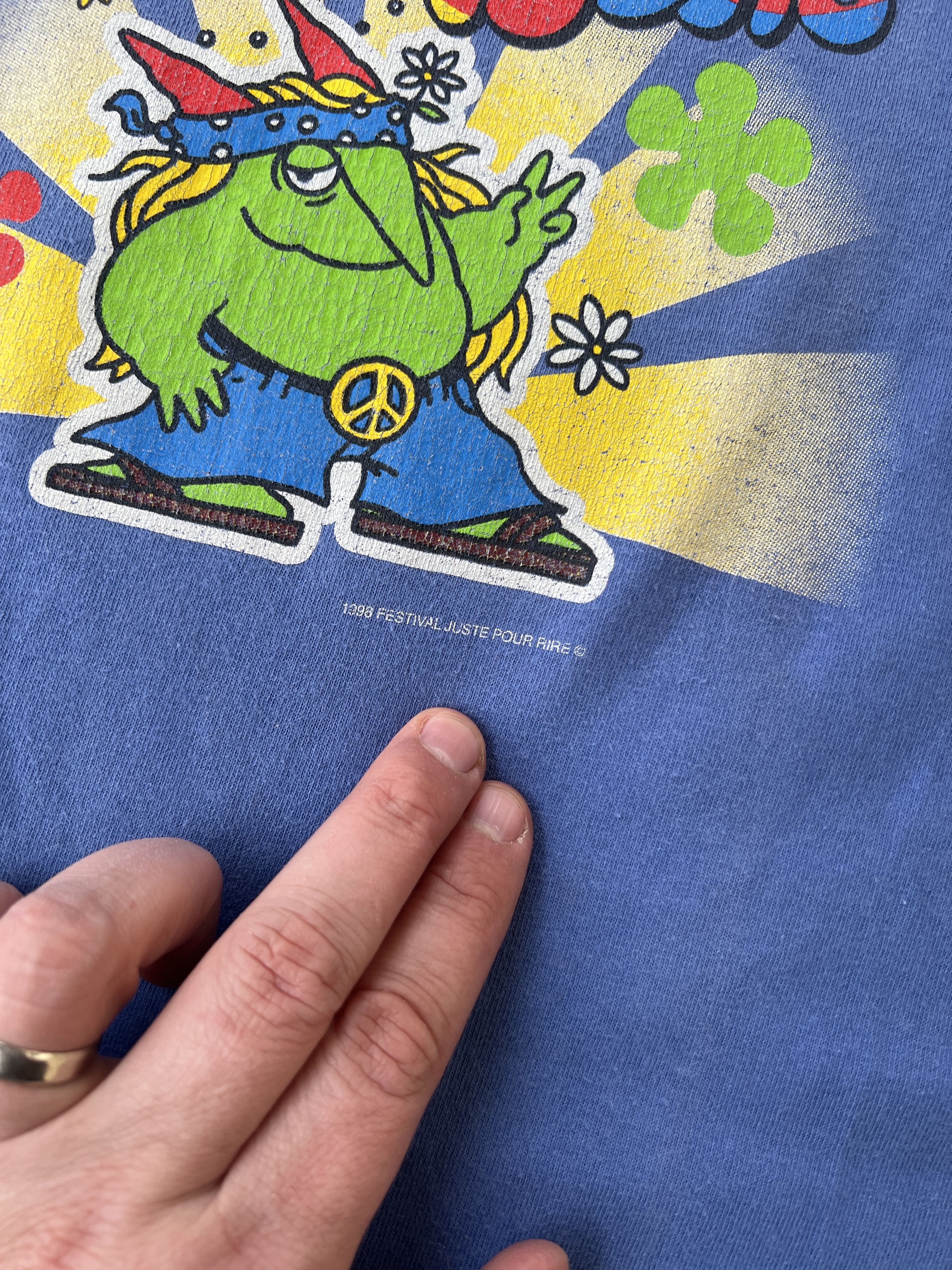 Vintage 1998 Juste Pour Rire Peace And Laughs Tee Size US M / EU 48-50 / 2 - 2 Thumbnail