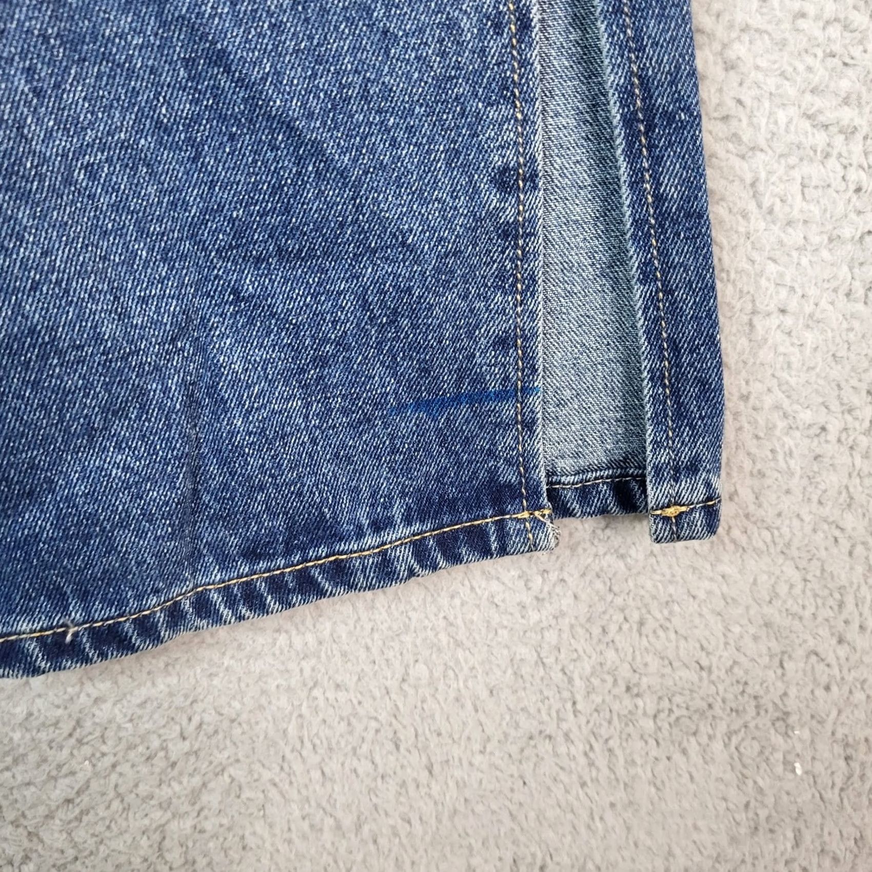 Vintage ADIKA Jeans Women XS Knit High Waist Ripped Straight Split Leg Button Belted Blue Cotton/spandex Casual Modern Size 26" / US 2 / IT 38 - 2 Thumbnail