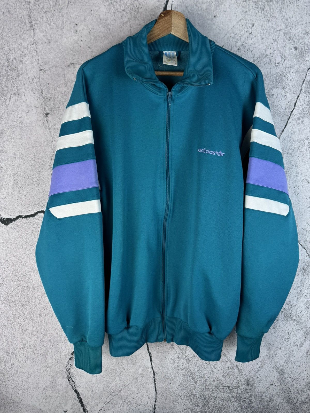 Adidas Vintage 90s Adidas Track Jacket Olympic Games Retro Zip Hood Size US L / EU 52-54 / 3 - 1 Thumbnail