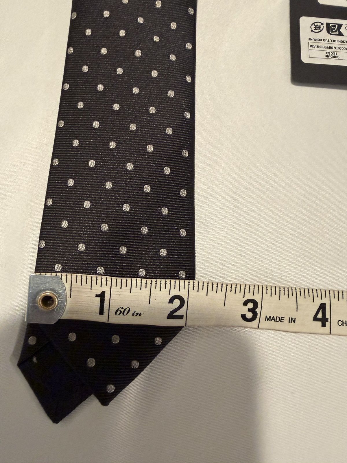 Saint Laurent Paris Saint Laurent dotted skinny tie. Size ONE SIZE - 3 Thumbnail