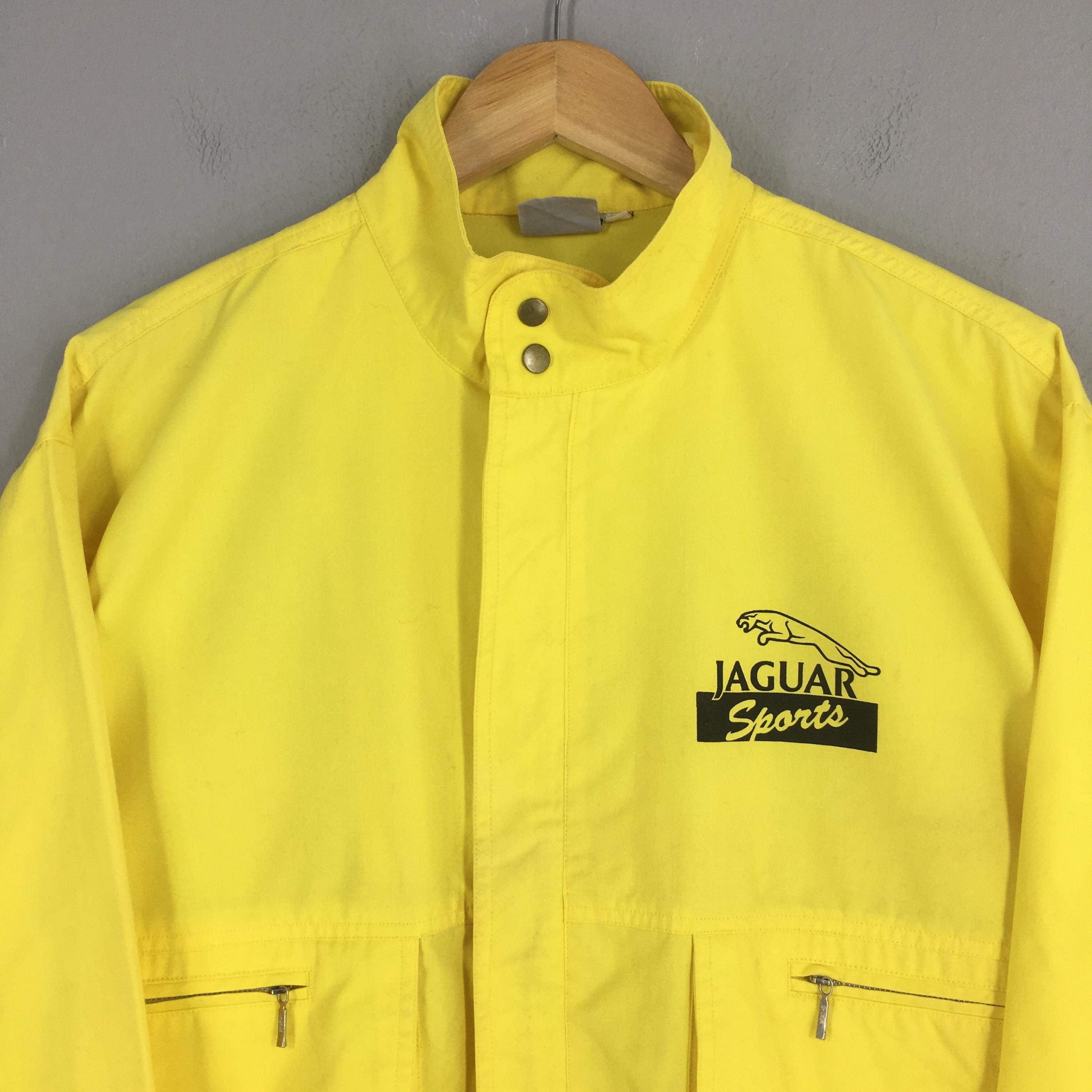 Vintage 90s Jaguar Racing Le Mans Racing Yellow Jacket Large