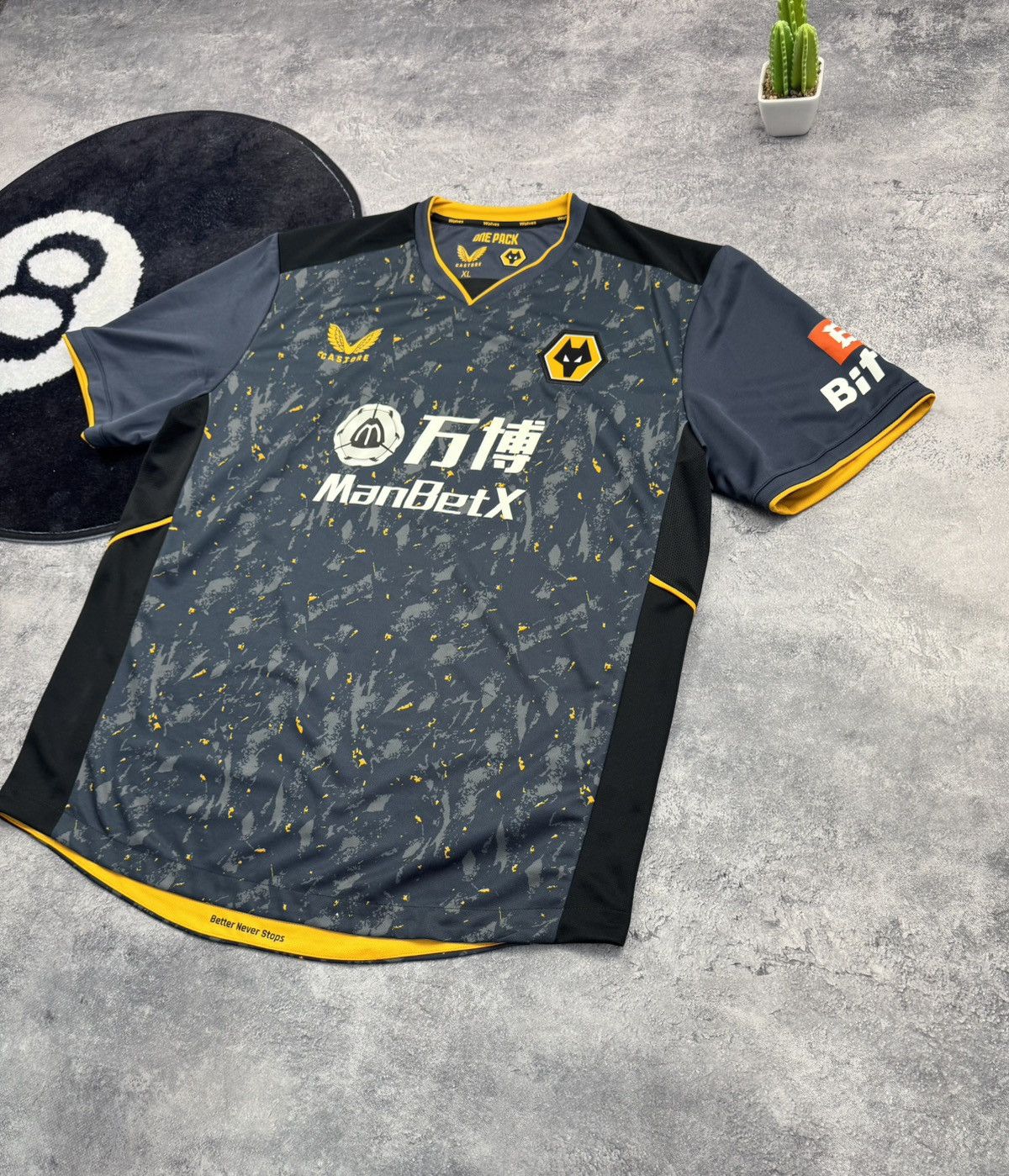 Castore Wolverhampton Wolves 2021/22 Away Football Shirt Castore Size US XL / EU 56 / 4 - 3 Thumbnail