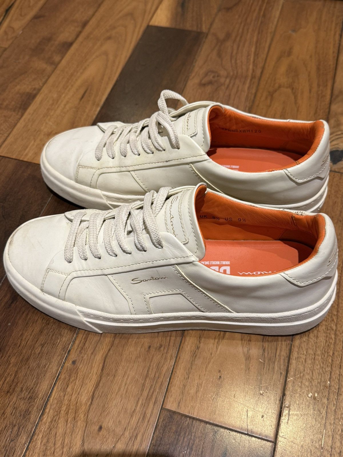 Santoni Santoni Men’s white leather double buckle sneaker Size US 9.5 / EU 42-43 - 3 Thumbnail