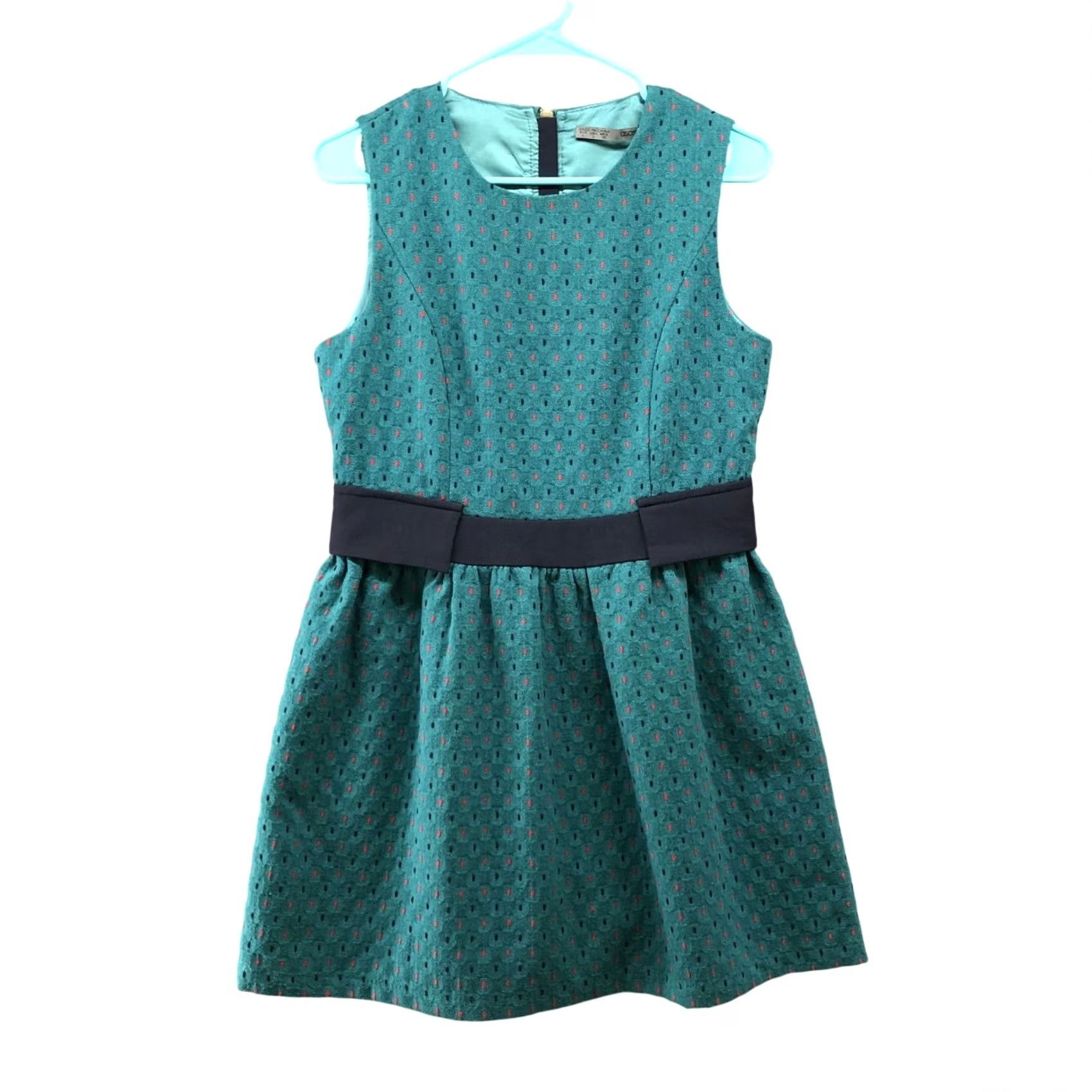 Asos ASOS Wool Blend Dress Womens L Teal Sleeveless A-Line Knee Length Twee Retro Formal Casual Party/Cocktail Size L / US 10 / IT 46 - 2 Thumbnail