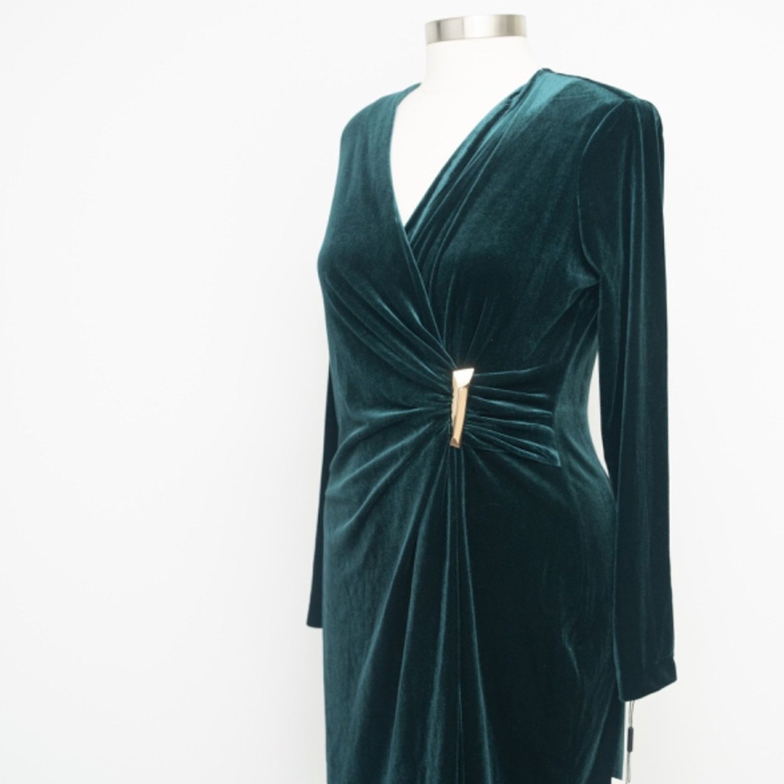Calvin Klein Calvin Klein. Lux Velvet Wrapped Dress Size XL / US 12-14 / IT 48-50 - 9 Thumbnail