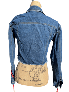 Missguided Missguided Blue Jean Jacket with Red Accents Size S / US 4 / IT 40 - 4 Thumbnail