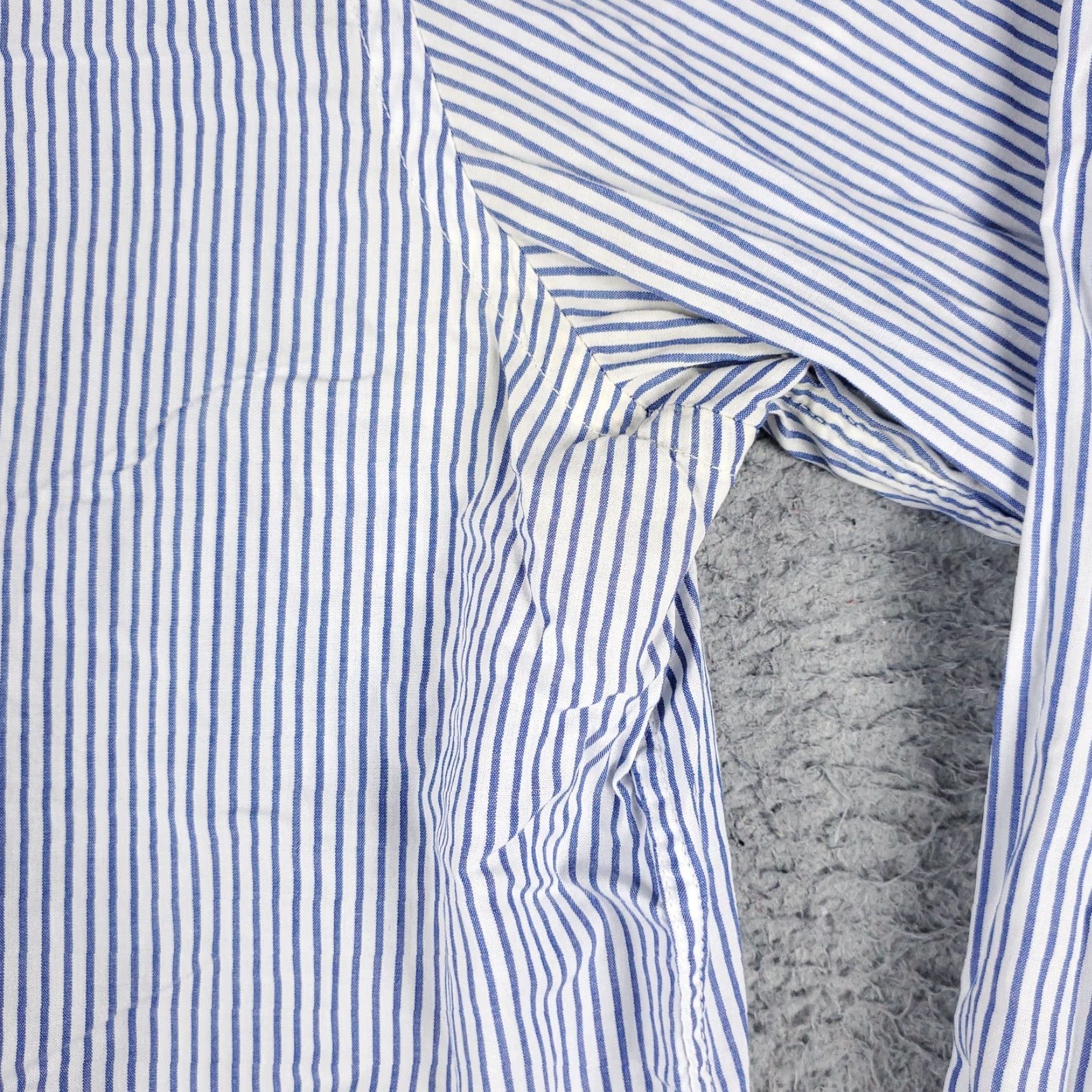 Tommy Hilfiger Tommy Hilfiger Button-Up Shirt Mens XL Blue White Striped Long Sleeve Regular Fit Size US XL / EU 56 / 4 - 4 Thumbnail