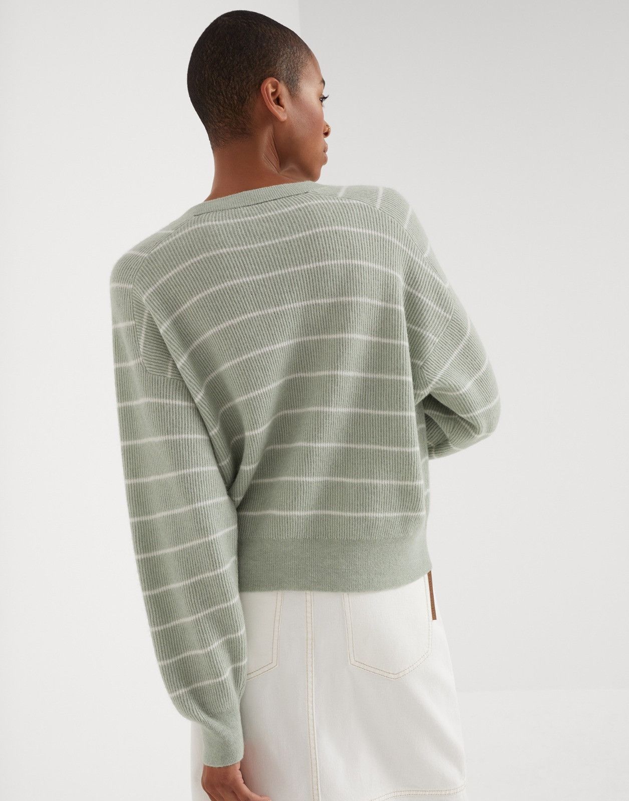 Brunello Cucinelli o1la1rc1a0525 Sweater in Olive Green Size M / US 6-8 / IT 42-44 - 2 Thumbnail