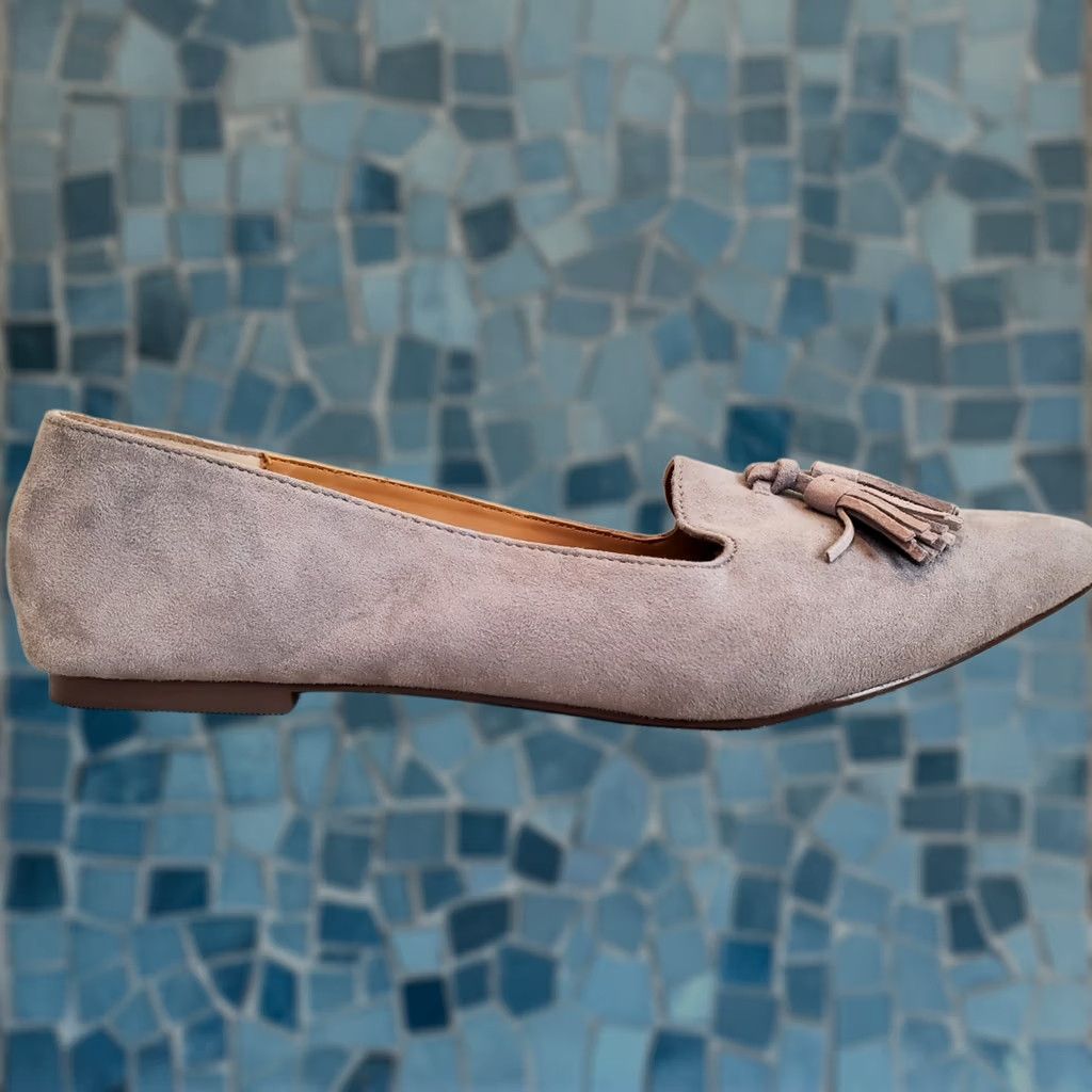J.Crew J.CREW Biella Tassel Loafer Gray Vegan Suede Flats Pointed Toe Size US 10 Womens Flats Size US 10 / IT 40 - 1 Thumbnail