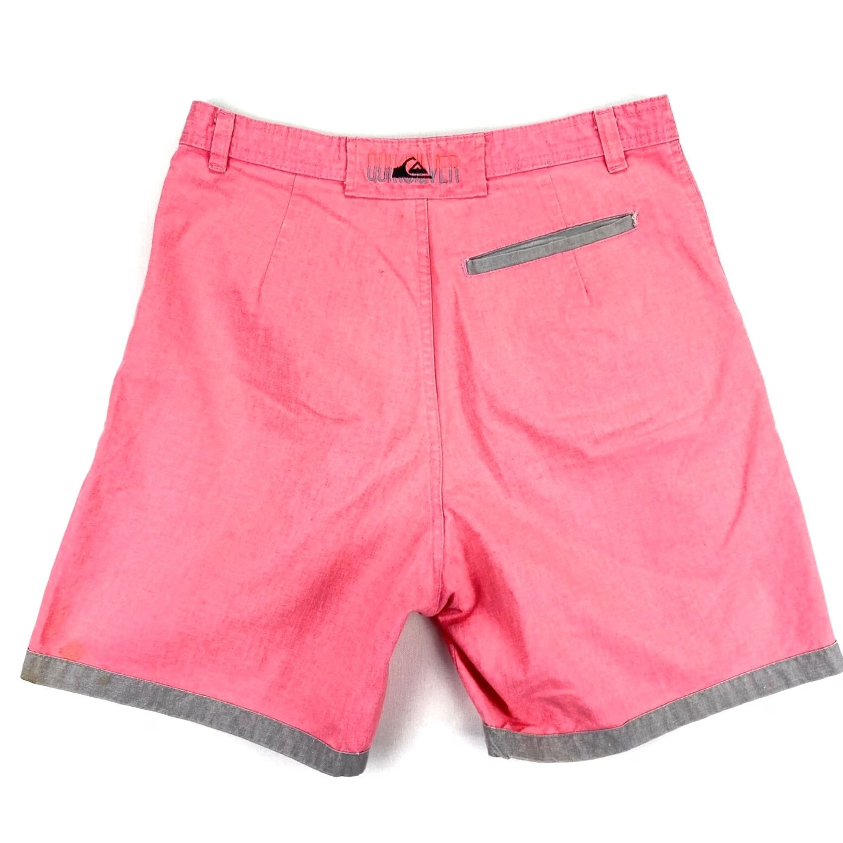 Quiksilver VINTAGE Quiksilver Shorts Adult 31 Hot Pink/Gray 80s 90s Surf Skateboard Mens Size US 31 - 2 Thumbnail