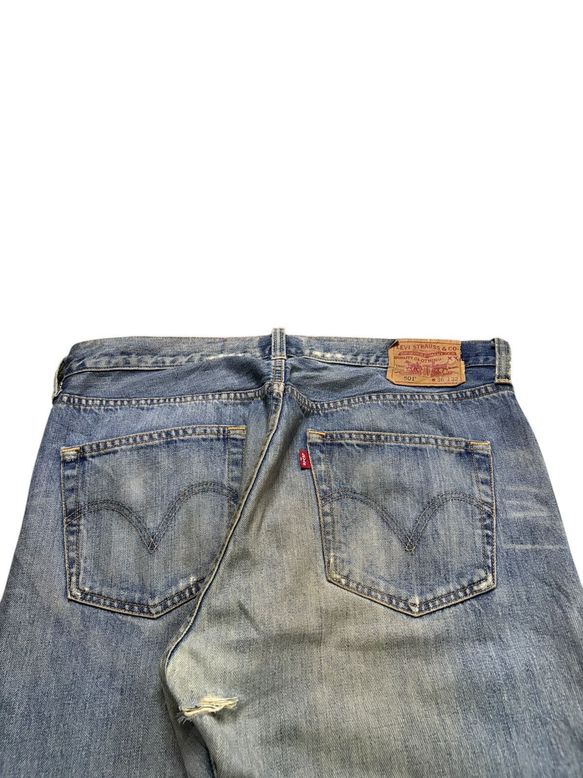 Levi's Vintage 90s Levis 501 Mud Wash Distressed Baggy Jeans Size US 36 / EU 52 - 9 Thumbnail