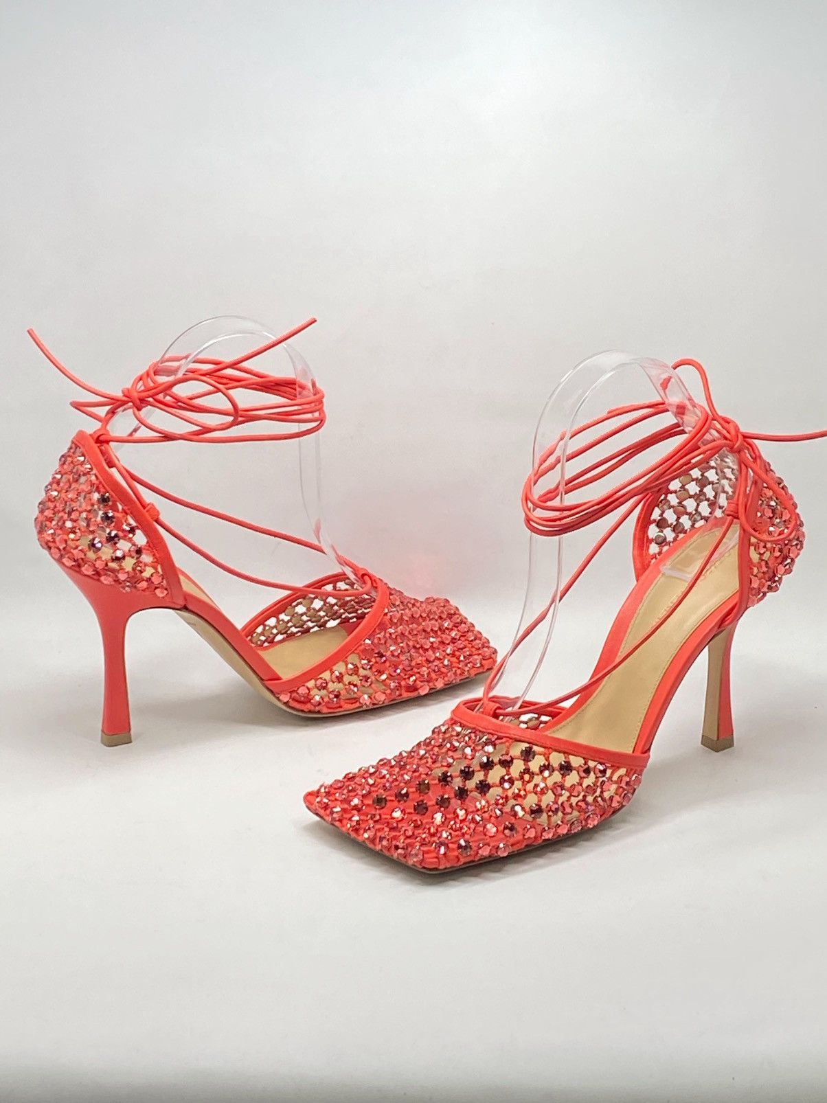 Bottega Veneta Bottega Veneta Stretch Embellished Ankle Tie Pumps size 39.5 Size US 9.5 / IT 39.5 - 9 Thumbnail
