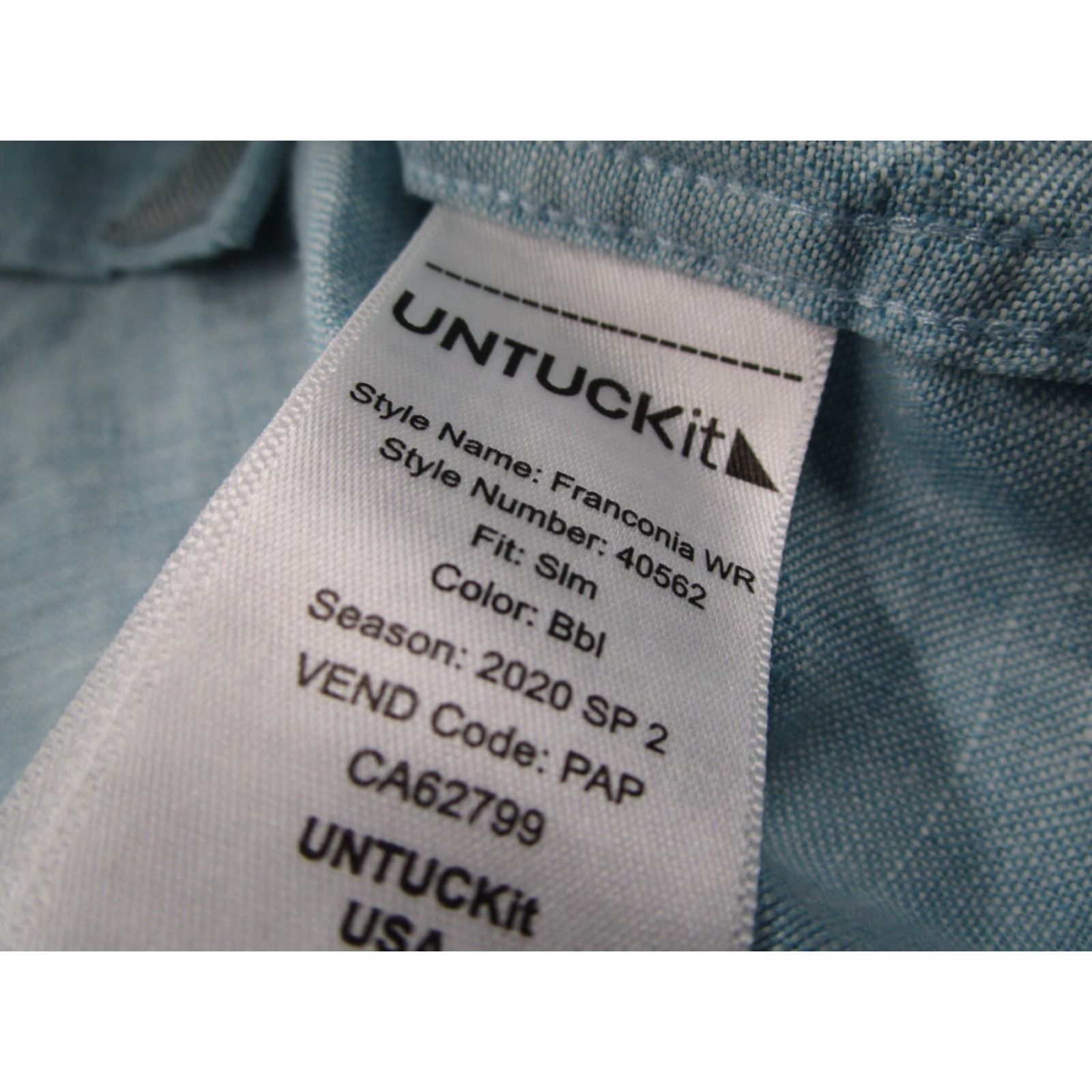 UNTUCKit UNTUCKit Button-Up Shirt Mens 2XL Slim Fit Blue Franconia Linen Long Sleeve Size US XXL / EU 58 / 5 - 4 Thumbnail