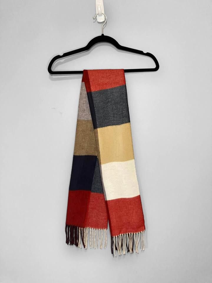 Designer Multicolored Fringe Scarf - Cozy & Stylish Size ONE SIZE - 1 Thumbnail