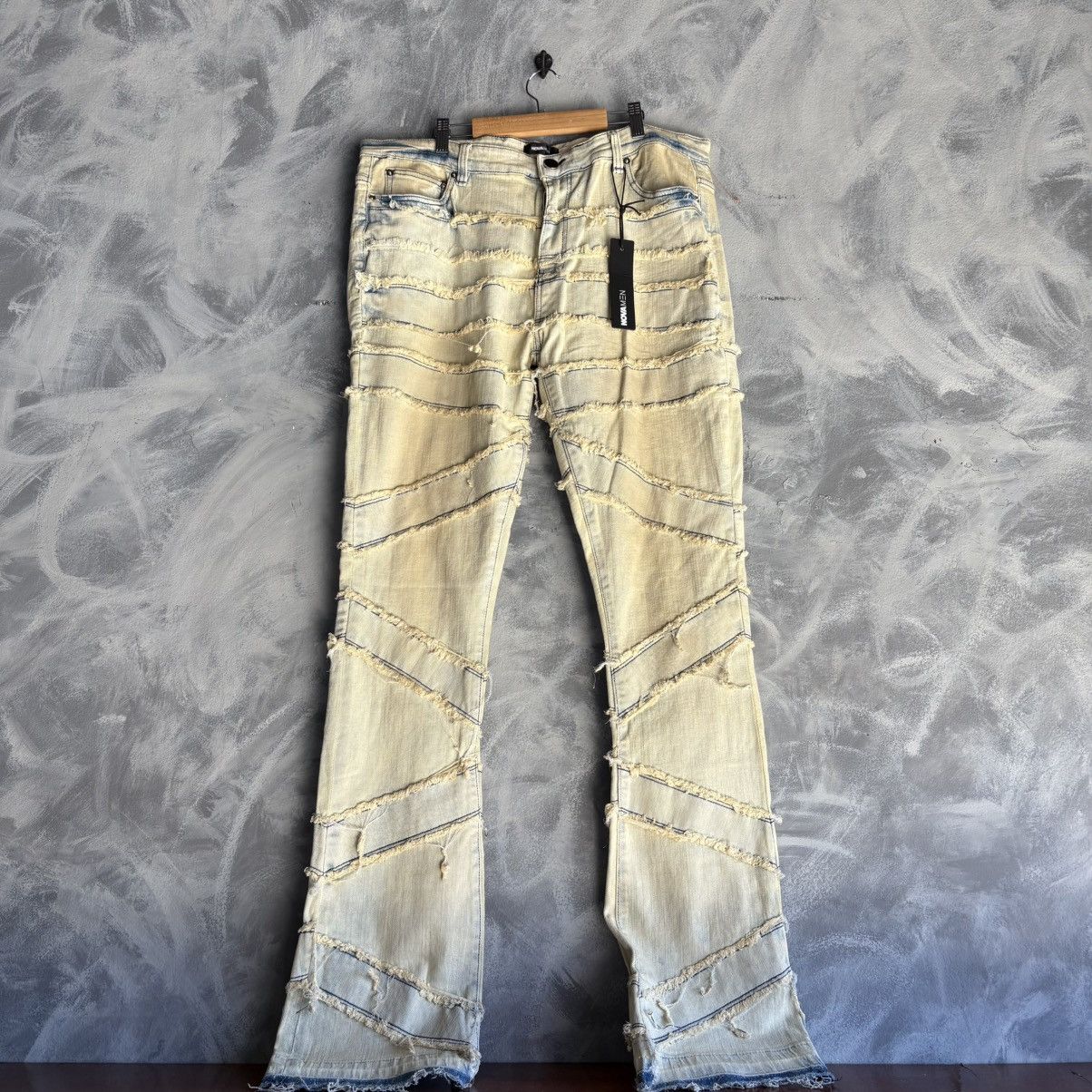 Other Vintage Y2K Novamen Jeans Men 38 Blue Beige Distressed Size US 38 / EU 54 - 1 Thumbnail
