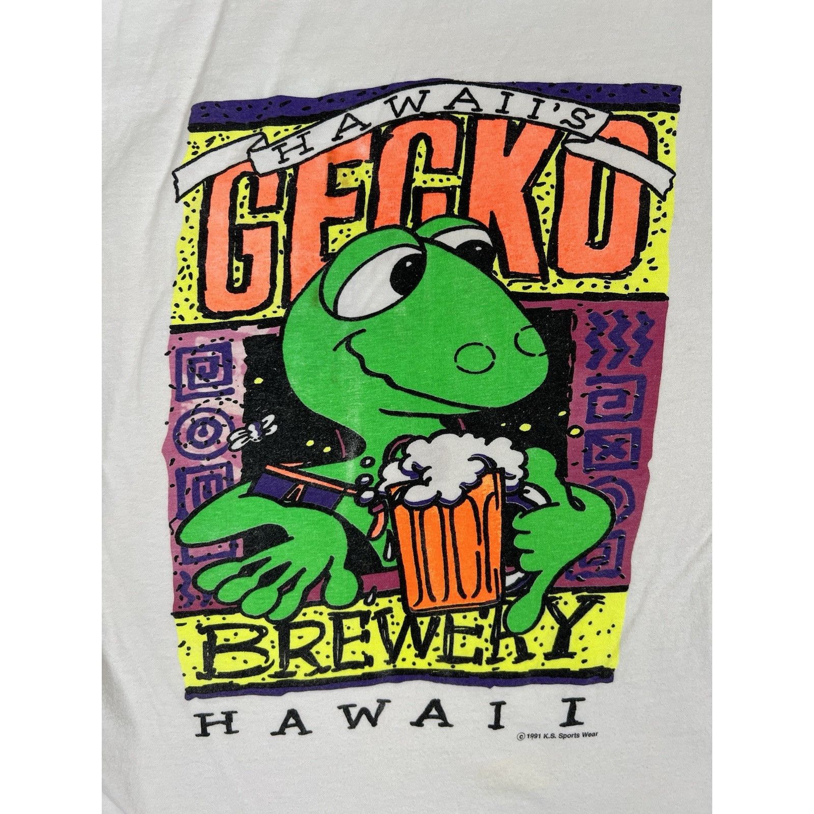 Vintage Vintage Gecko Brewery Hawaii T-Shirt Size Large 90s Stained Size US L / EU 52-54 / 3 - 10 Thumbnail