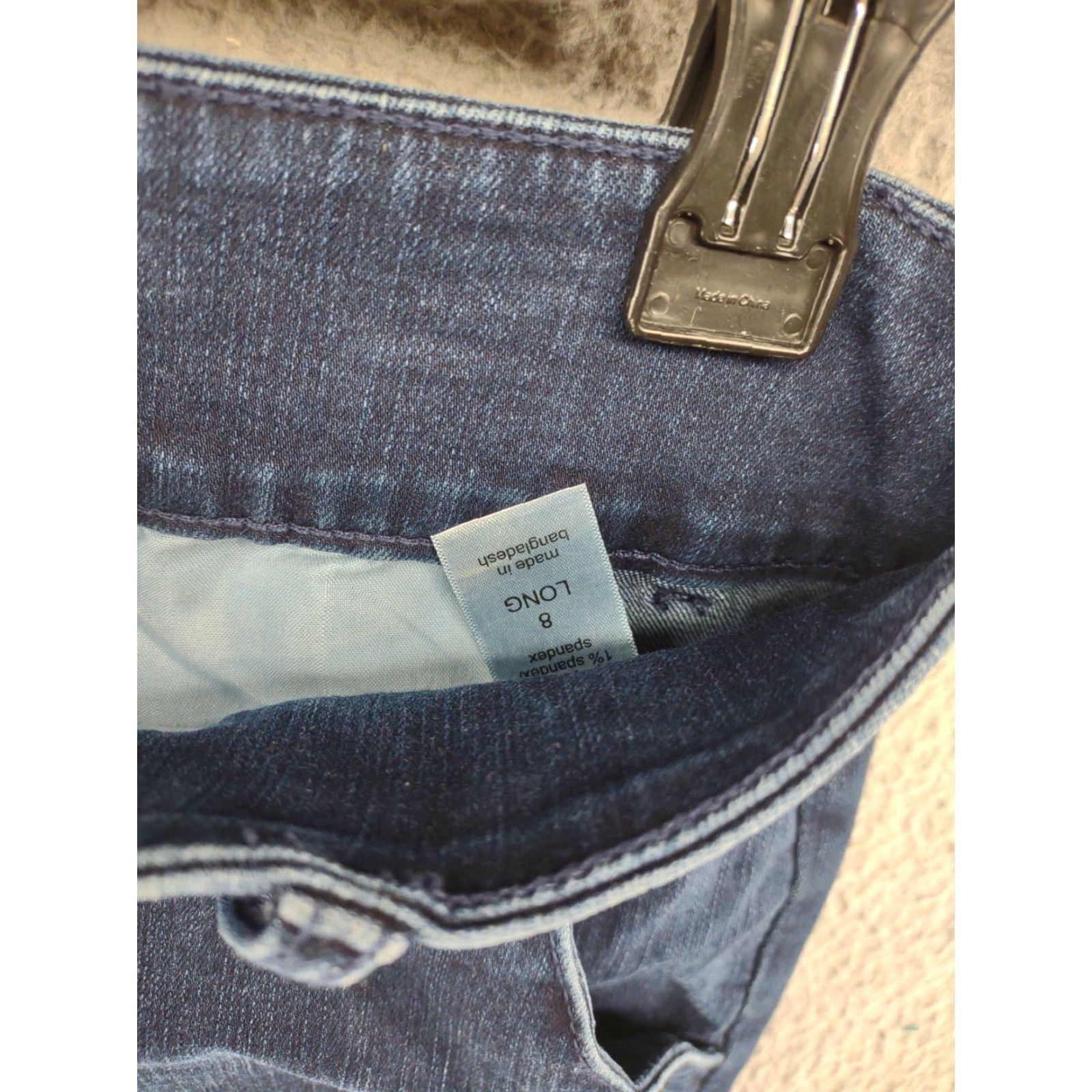 Vintage Maurices Women's Mid Rise Dark Wash Ankle Slit Jeans Size 8 Long Stretch Medium Denim Blue 5-Pocket Style Straight Mens Womens Girls? Size 30" / US 8 / IT 44 - 5 Thumbnail