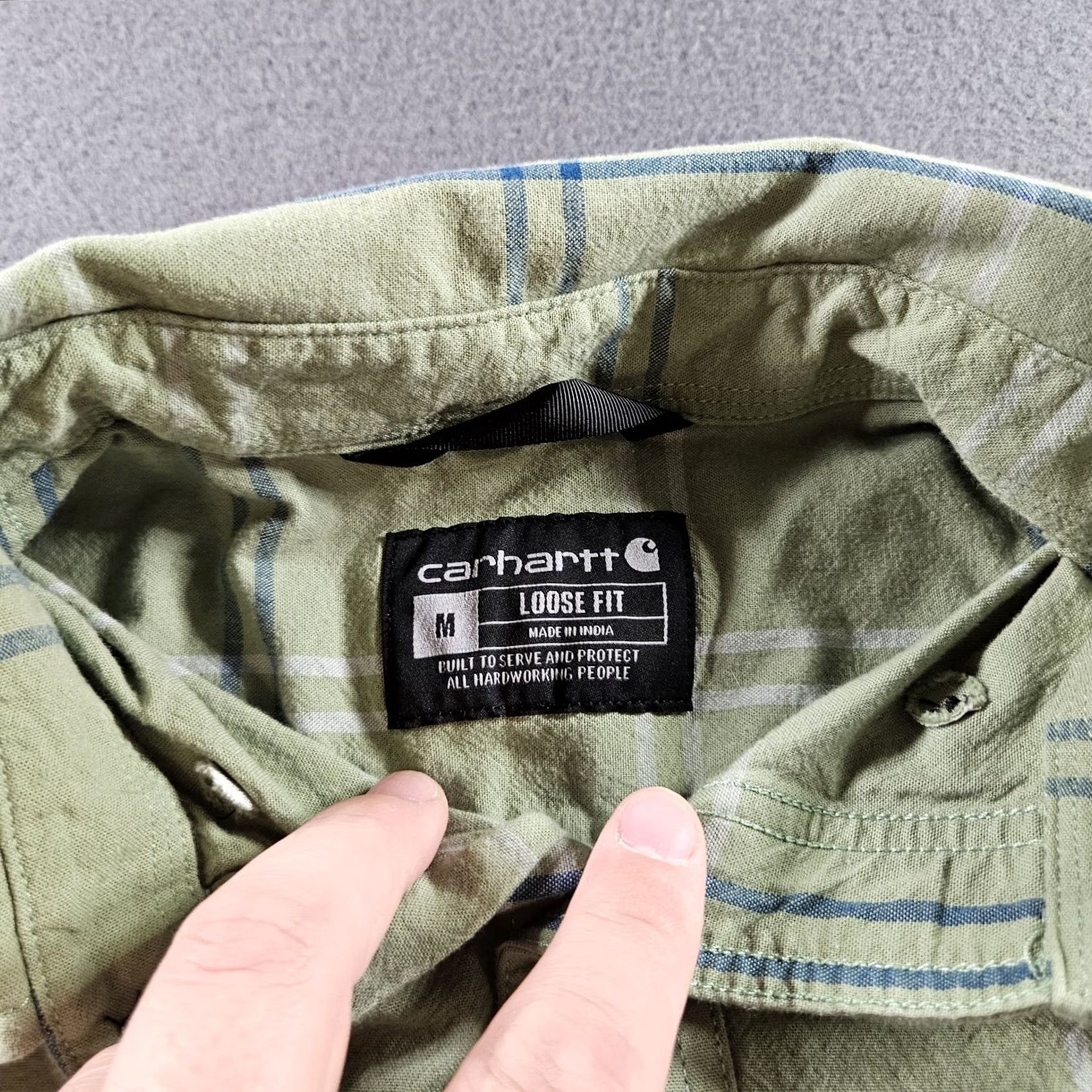 Carhartt Carhartt Shirt Mens Button-Up Pocket Plaid Green 100% Cotton Relaxed Fit Size M Size US M / EU 48-50 / 2 - 3 Thumbnail