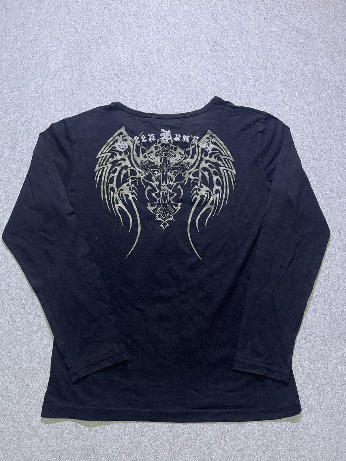 Japanese Brand VTG Y2K long sleeve t-shirt with a cross Size US M / EU 48-50 / 2 - 1 Thumbnail