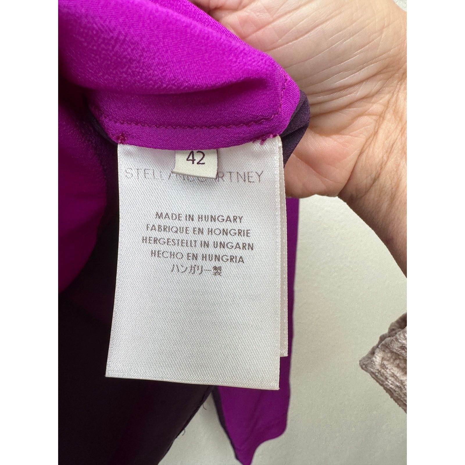 Stella McCartney Stella McCartney Blouse Purple Women US10 100% Silk Size L / US 10 / IT 46 - 7 Thumbnail