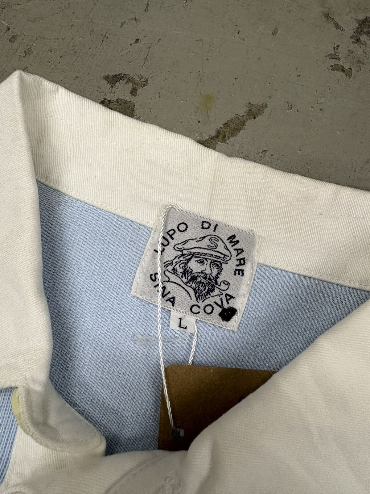 Japanese Brand LUPO DI MARE Sina Cova Sweatshirt Patch Logo Rugby Polo Size US L / EU 52-54 / 3 - 4 Thumbnail