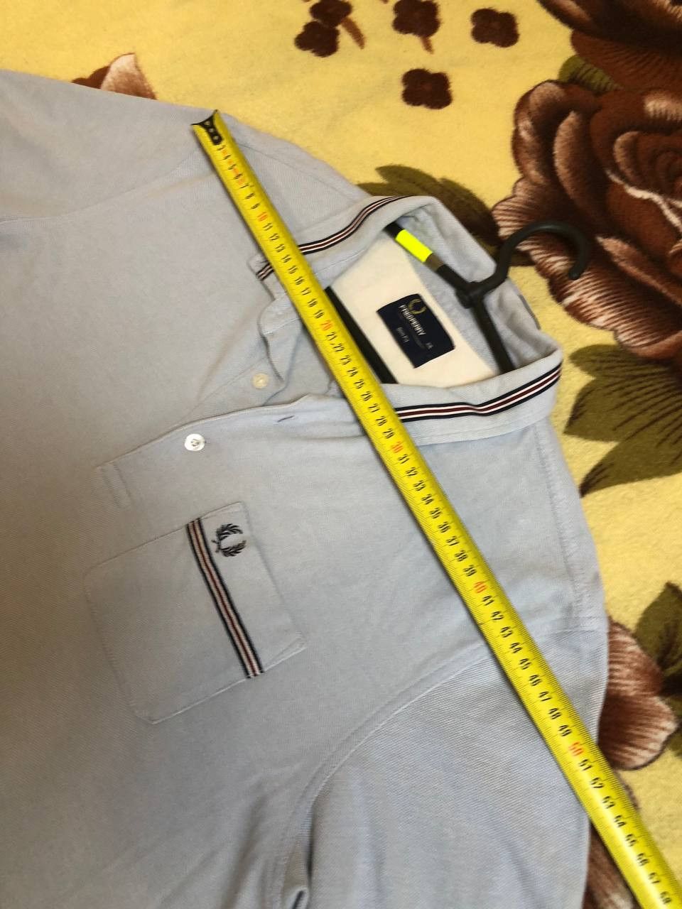 Fred Perry Fred Perry Slim Fit Blue Polo Shirt Ribbon Pocket Mod Size US XXL / EU 58 / 5 - 9 Thumbnail