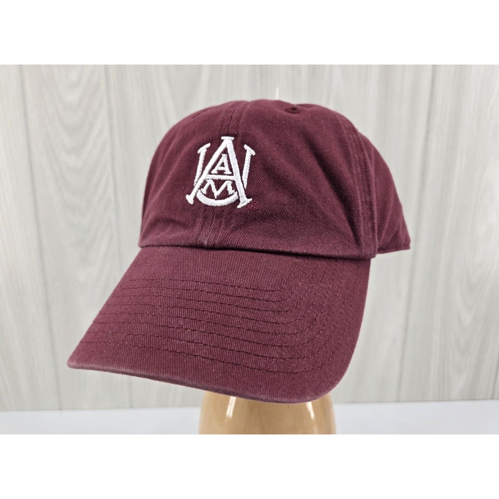 Vintage VINTAGE? Alabama A&M University Maroon Captivating Hat Hat Men One Size Maroon University Strapback Cotton Cap Captivating Mens Size ONE SIZE - 2 Thumbnail