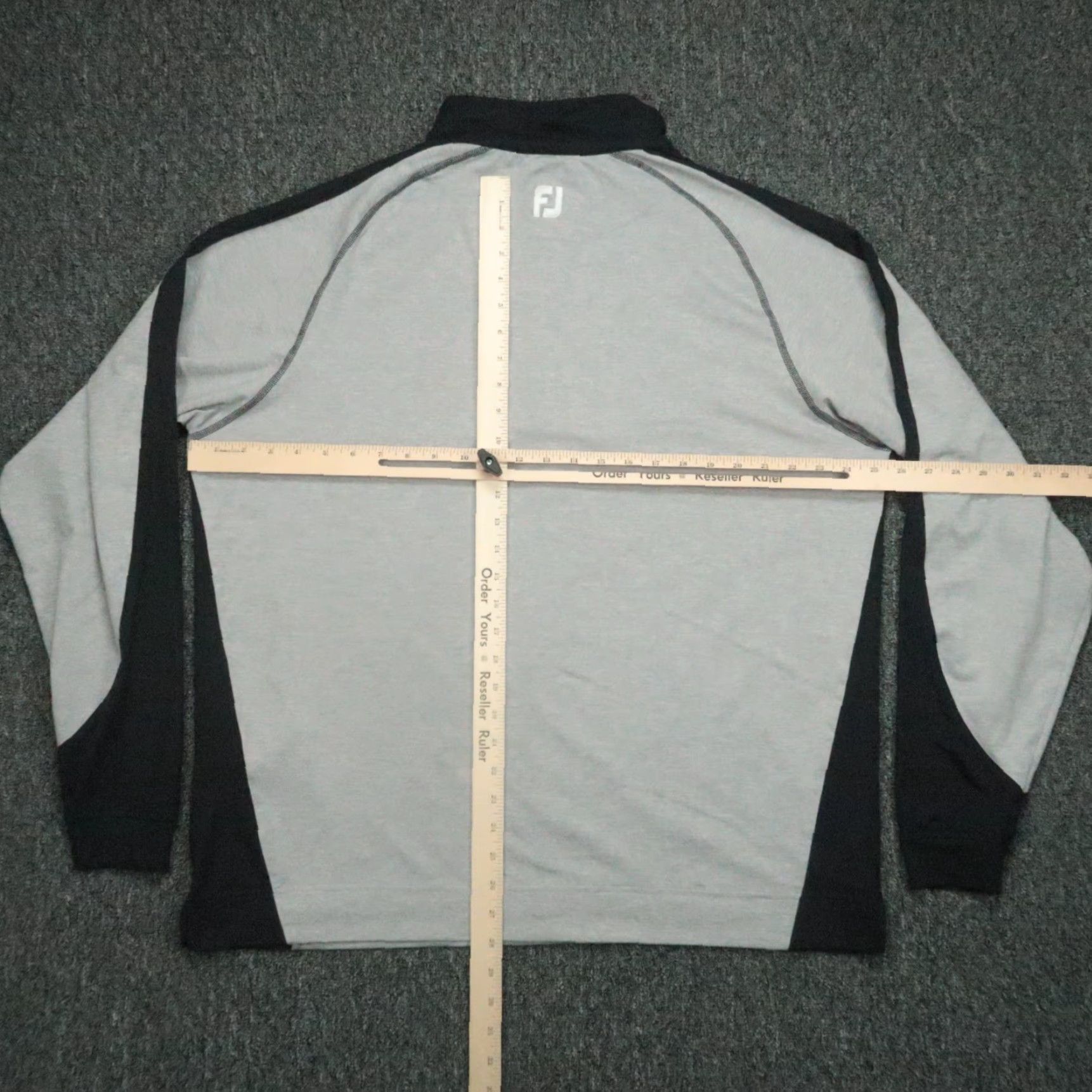 Footjoy FootJoy Pullover Men XL Gray 1/4 Zip Mock Neck Long Sleeve Lightweight Breathable Polyester Spandex Sports Golf Size US XL / EU 56 / 4 - 5 Thumbnail