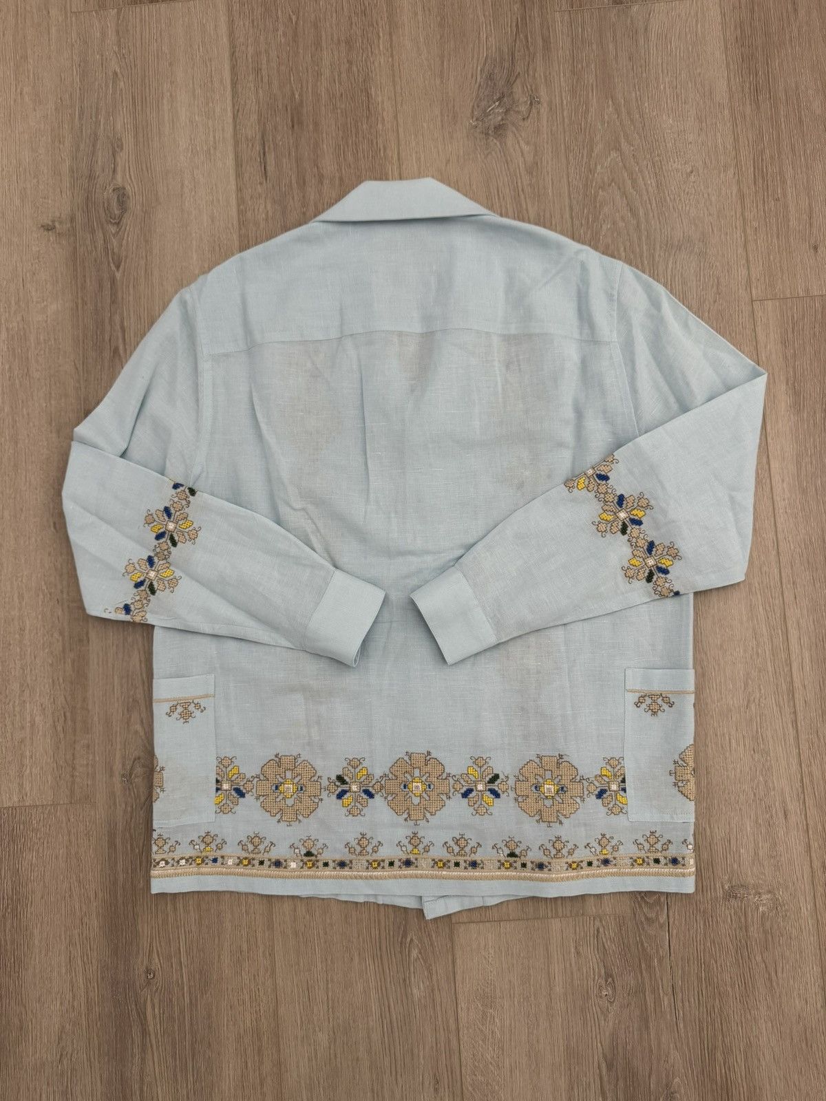 Other Baziszt Roses Embroidered Floral Camp Collar Shirt Size US S / EU 44-46 / 1 - 3 Thumbnail