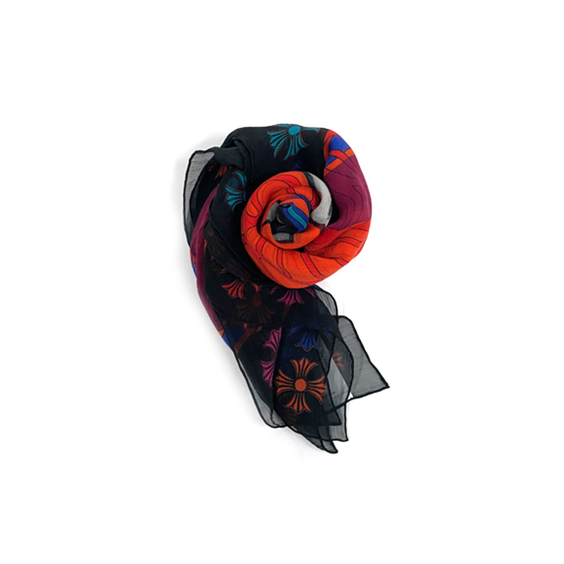 Chrome Hearts Chrome Hearts Mapplethorpe Multi-Color Cross Red Silk Scarf Size ONE SIZE - 3 Thumbnail