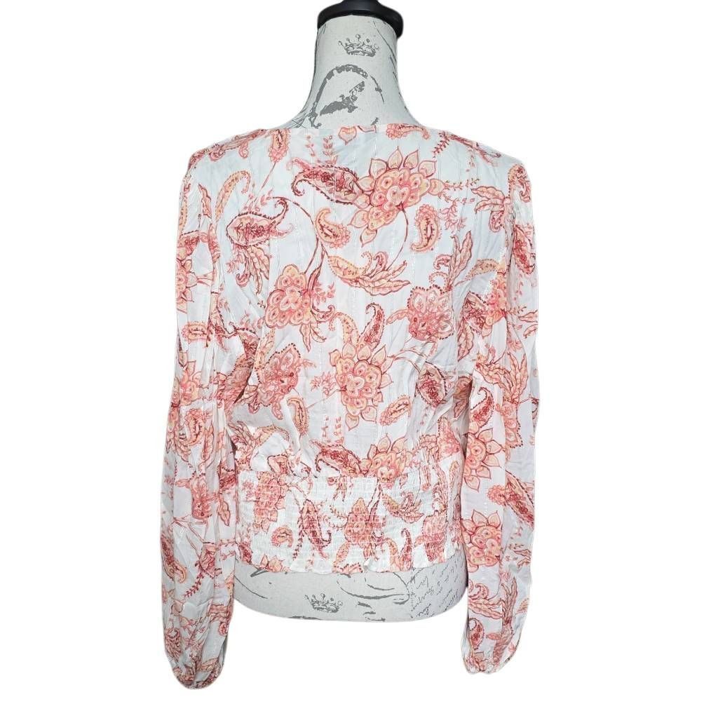 Express Express Women's Size Large Pink Cream Silver Paisley Print P Size L / US 10 / IT 46 - 2 Thumbnail