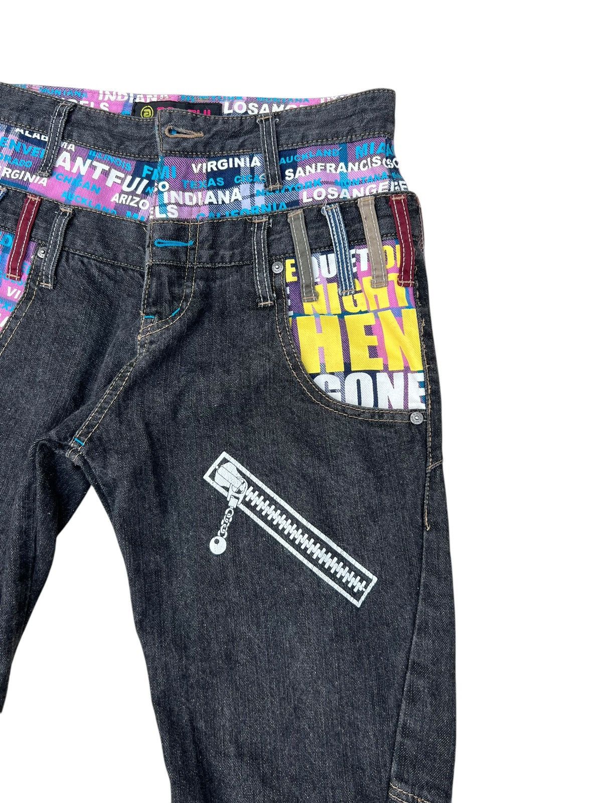 Vintage Double Waist Antfui Multiple Colour Denim Jeans Size US 29 - 10 Thumbnail